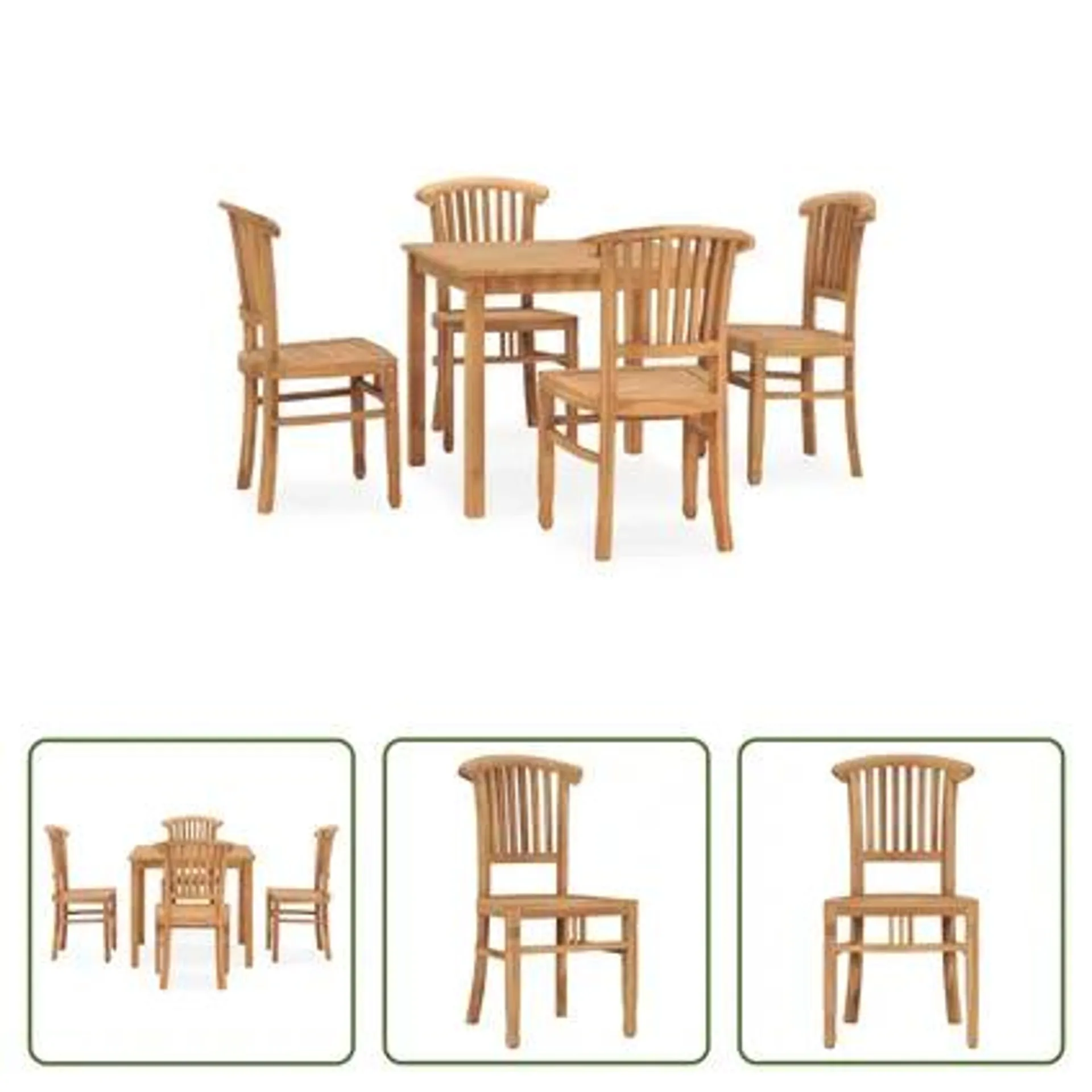 vidaXL Ensemble de salle à manger de jardin 5 pcs Bois de teck solide