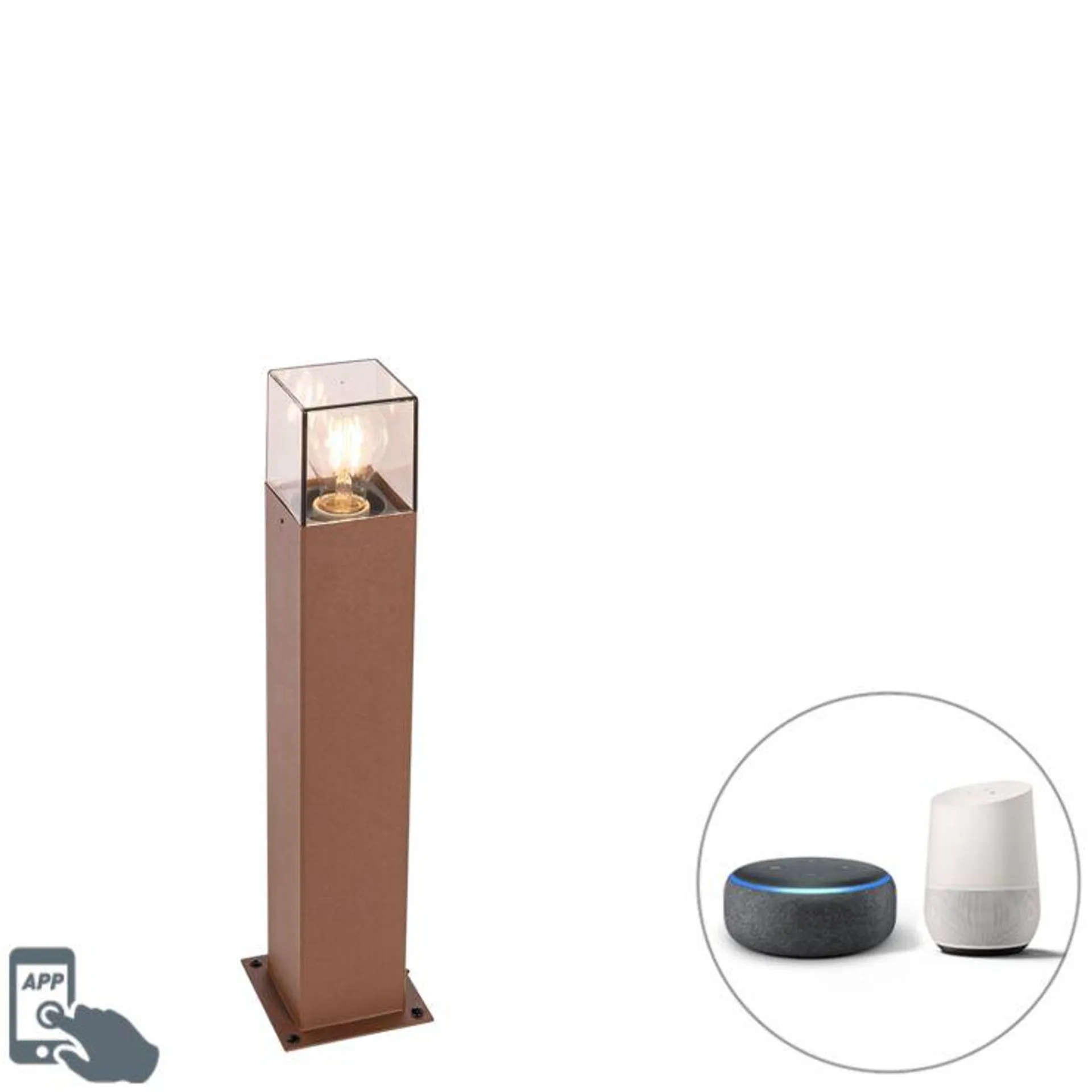 Smart staande buitenlamp roestbruin 50 cm incl. Wifi P45 - Denmark