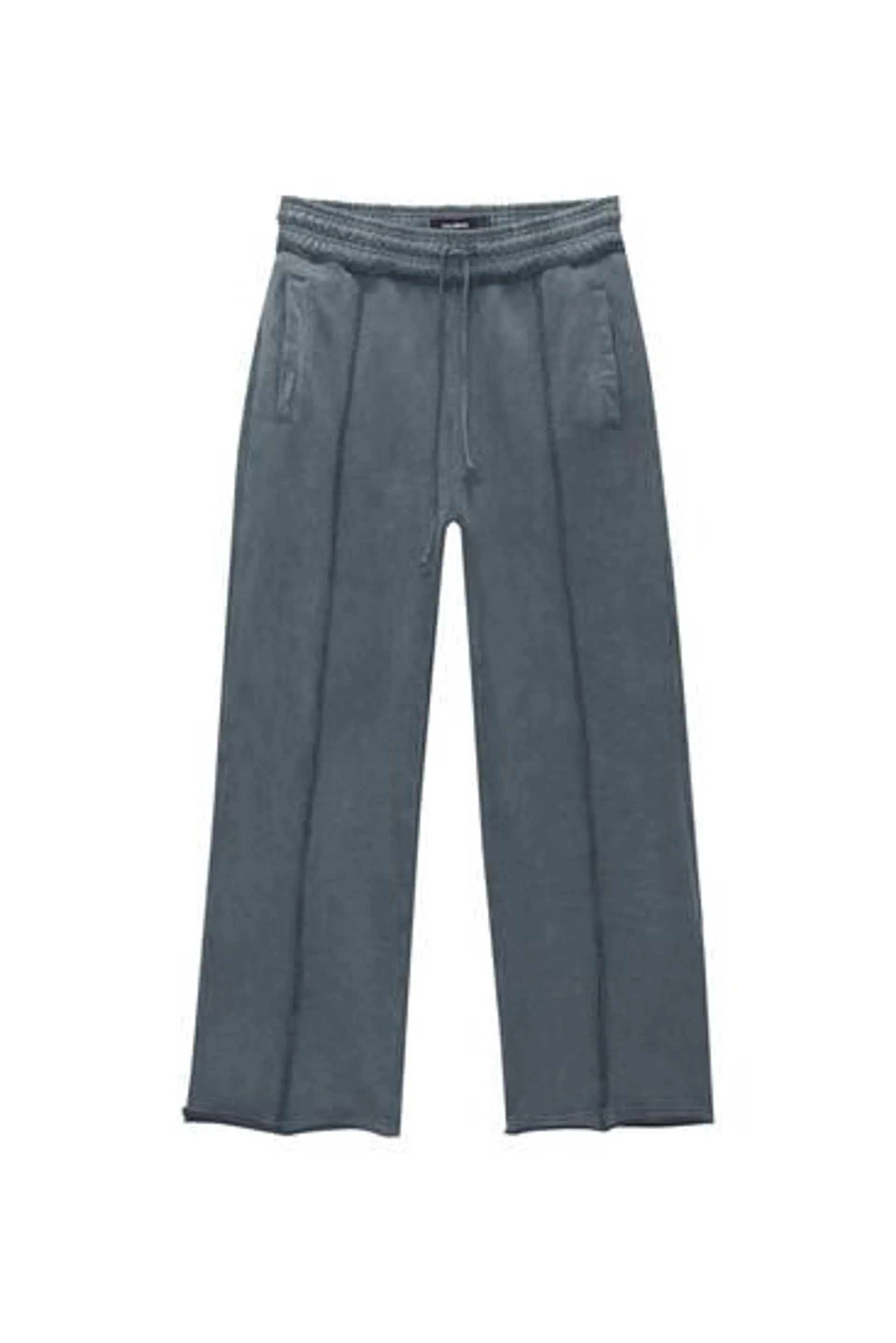 Wide-leg joggers with seam
