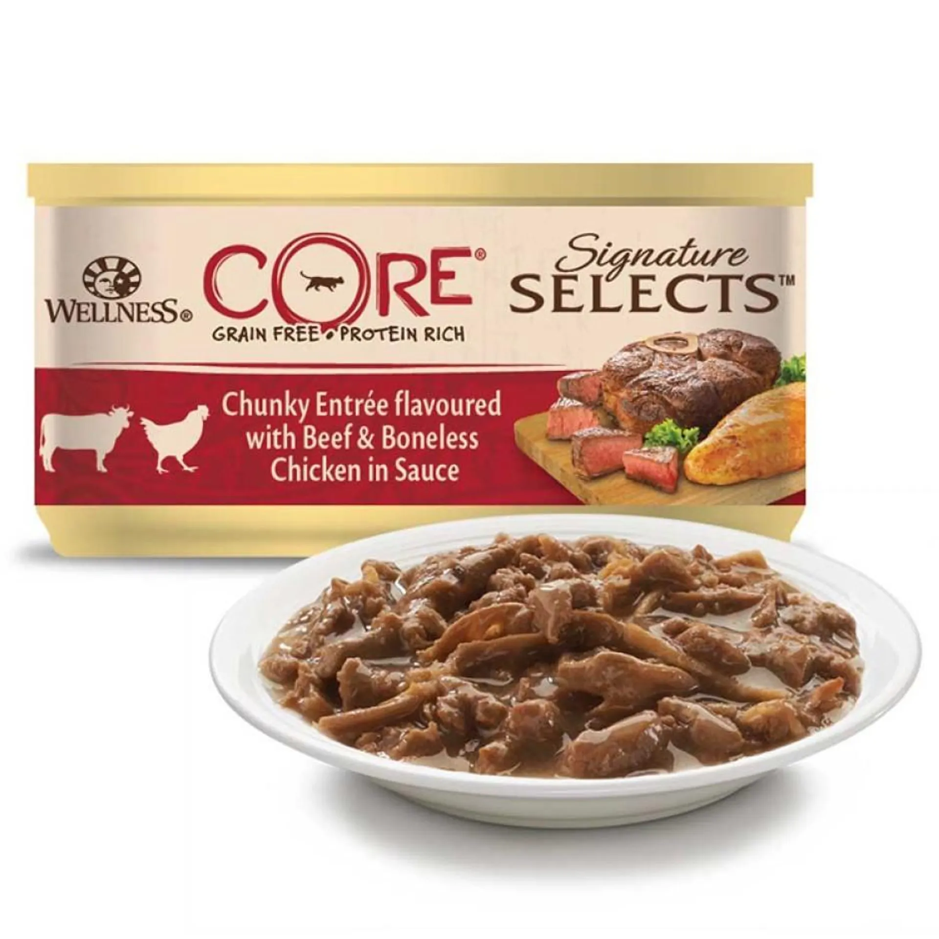 Wellness CORE Sign sel chunky beef/chicken saus 79g