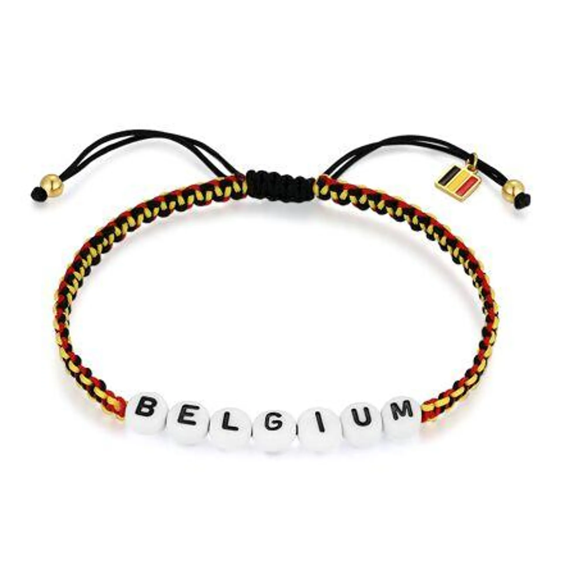 Mannen Belgium armband, zwart, geel, rood