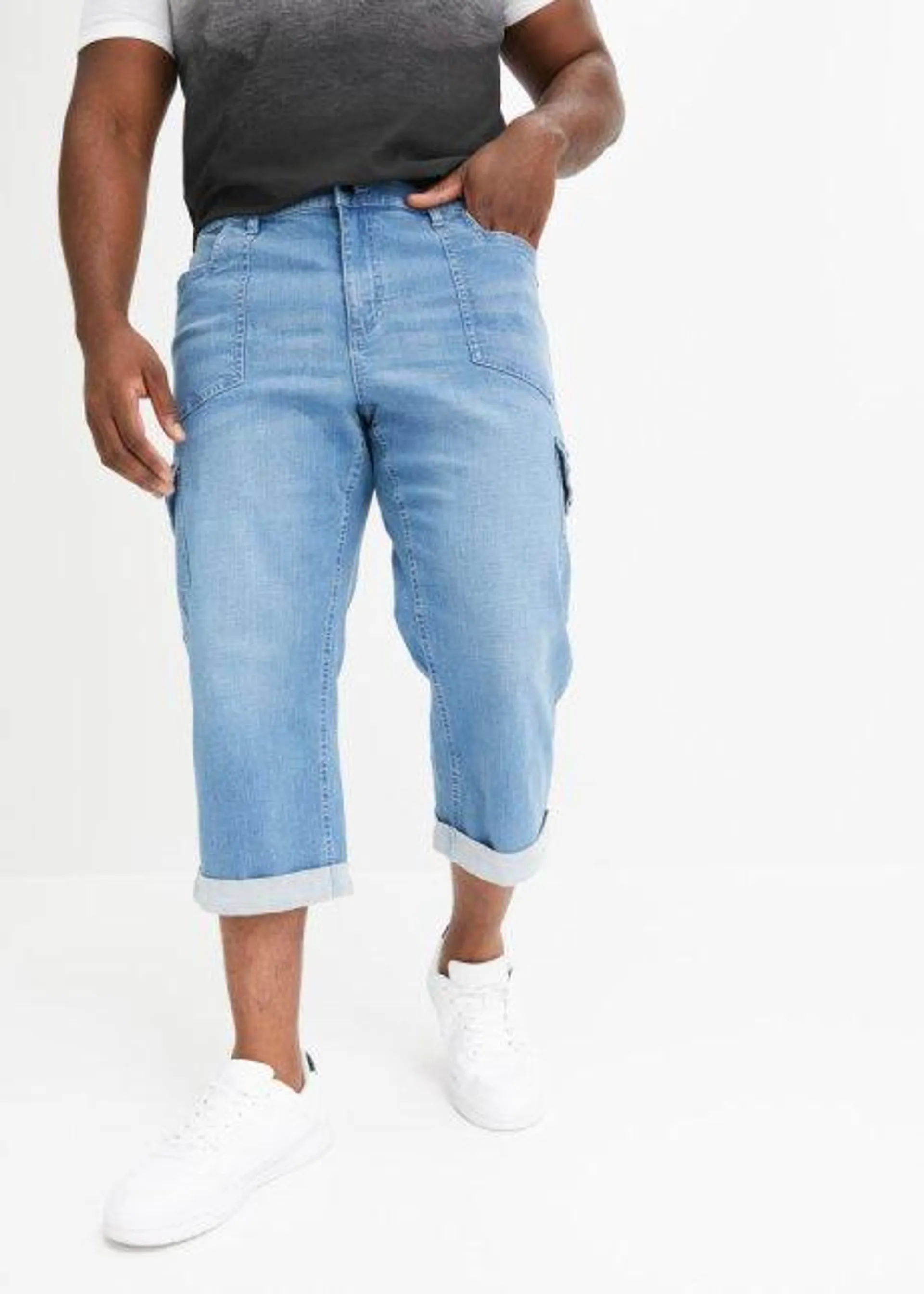 Jean droit 7/8 Loose Fit à taille élastiquée