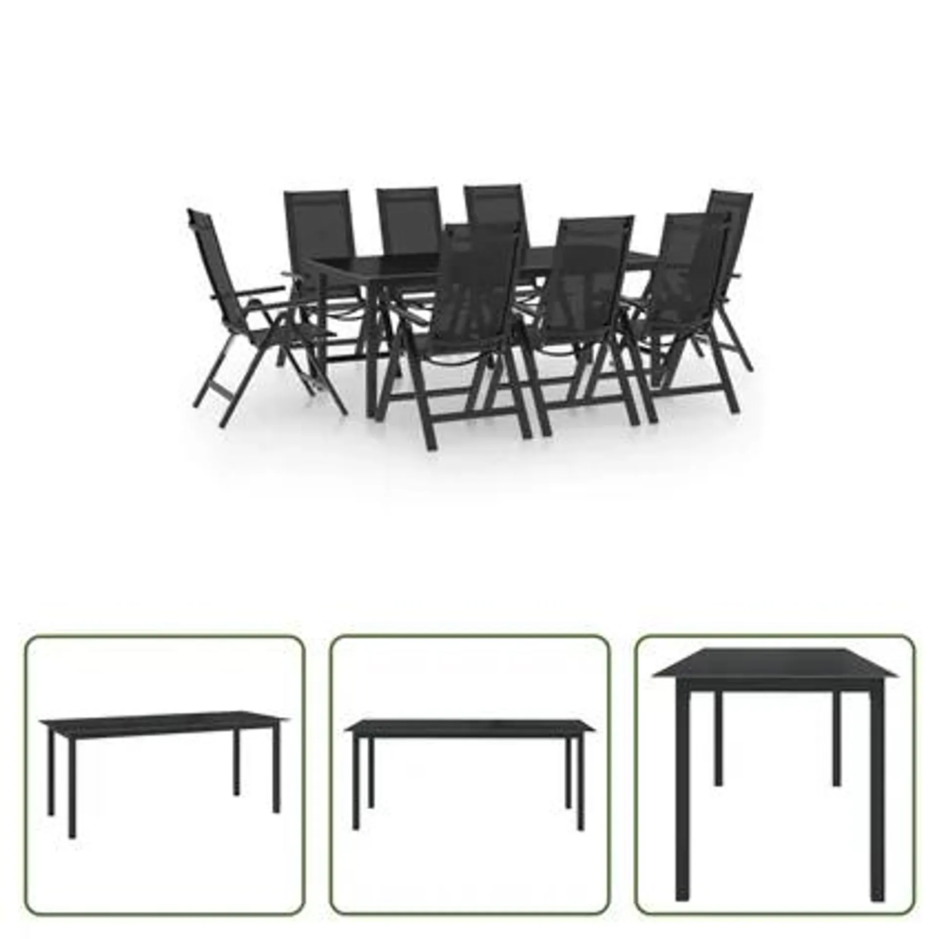 vidaXL Ensemble de salle à manger de jardin 9 pcs Aluminium Anthracite