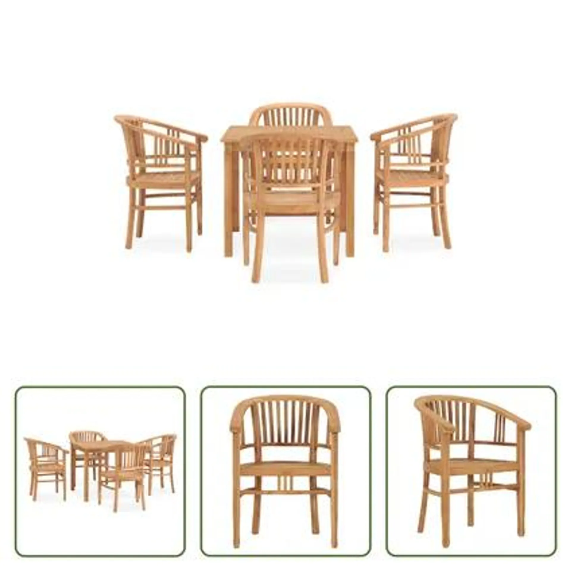 vidaXL Ensemble de salle à manger de jardin 5 pcs Bois de teck solide