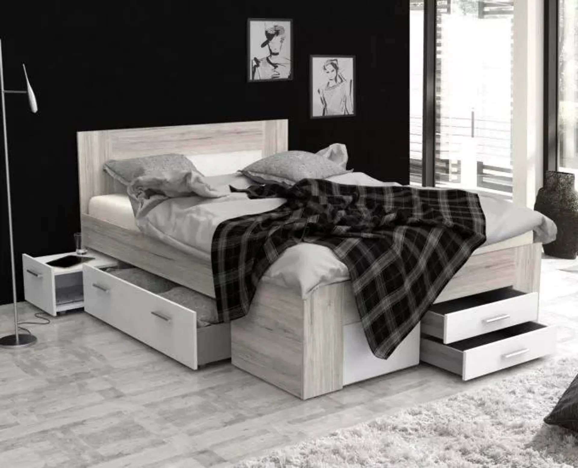 Bed Udine 140x200cm met opbergruimte