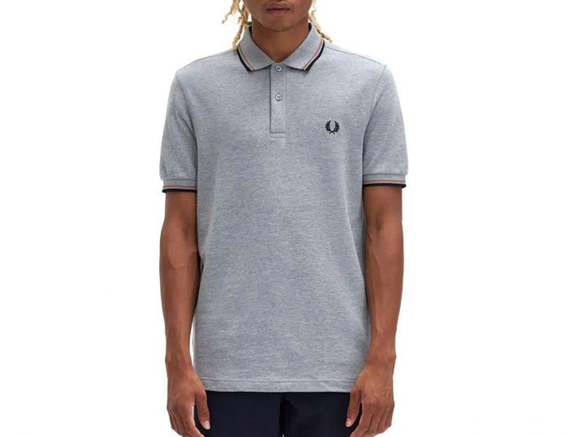 Fred Perry - Twin Tipped Shirt - Grijze Polo Katoen