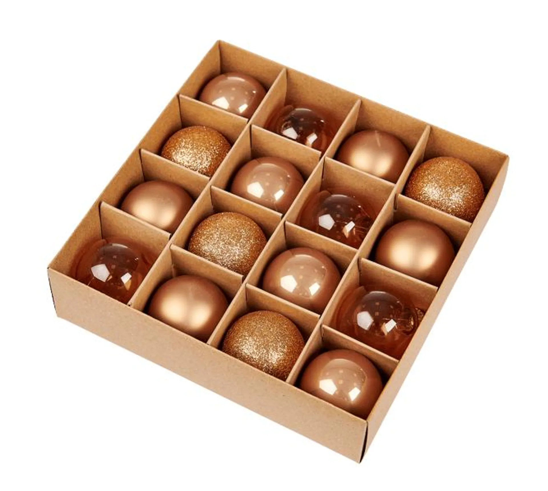 BRONZE Ballen set van 16 brons Ø 4 cm