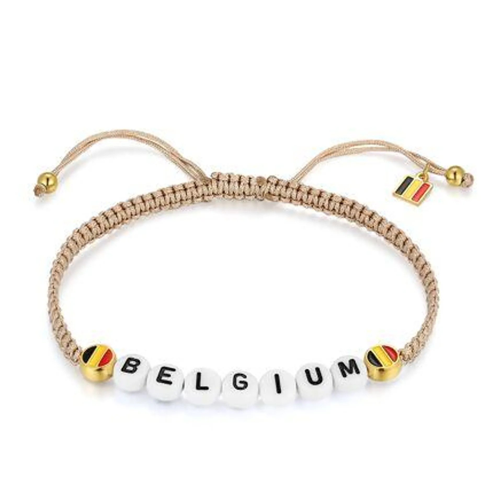 Mannen Belgium armband, beige