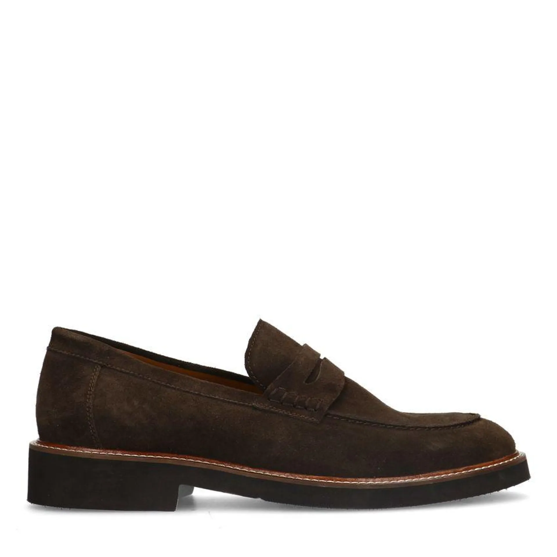 Bruine suède loafers