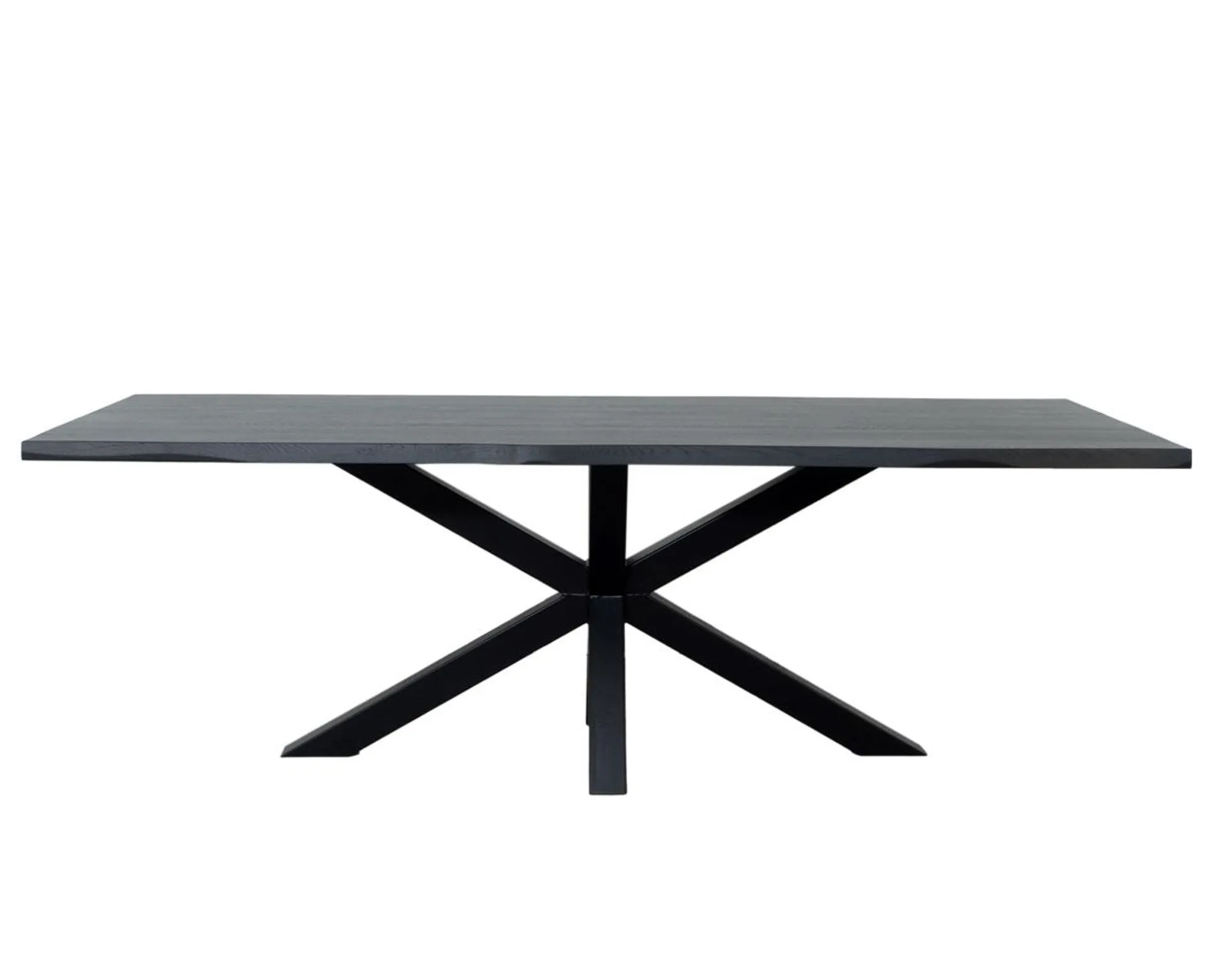 Eiken eettafel Abely met kruispoot 180 x 100cm - zwart