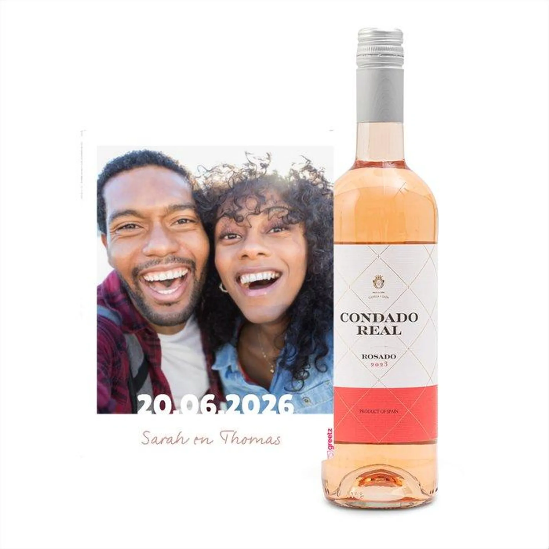 Condado Real | Tempranillo Rosado | Love met eigen foto en tekst | 750 ml