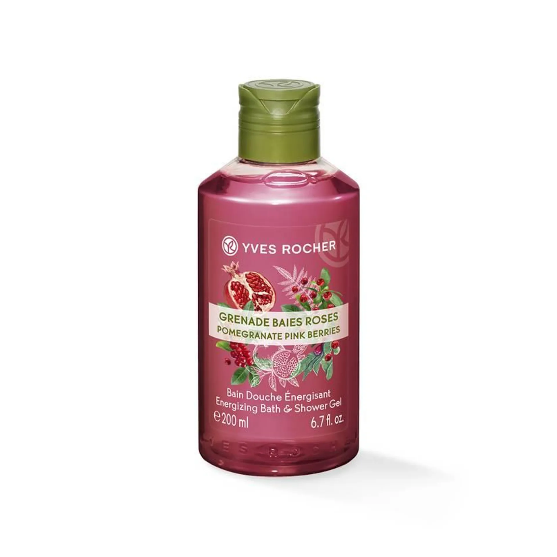 Bain douche énergisant Grenade & Baies Roses 200 ml