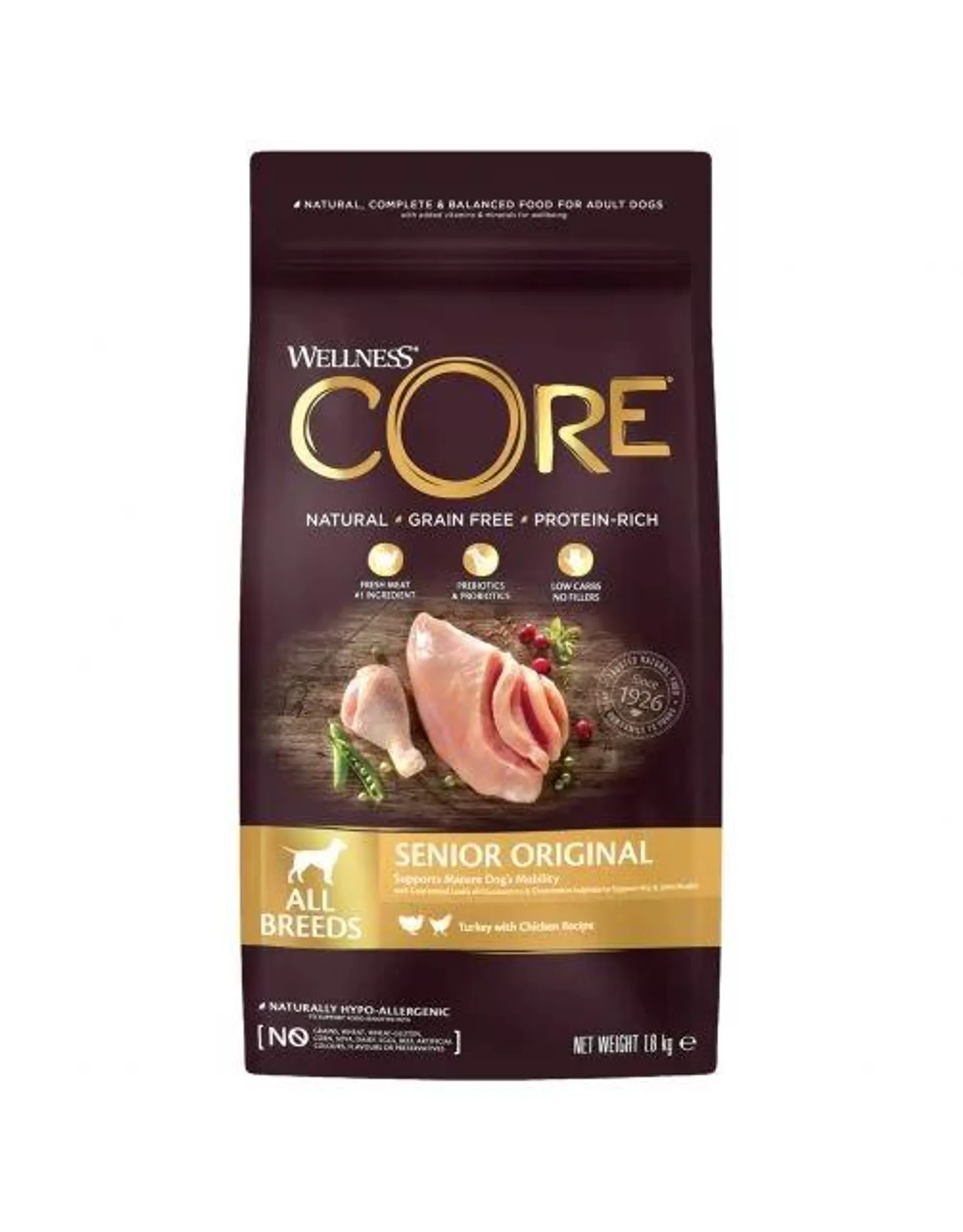 Wellness Core Grain Free Dog Senior Original Kalkoen&Kip - Hondenvoer