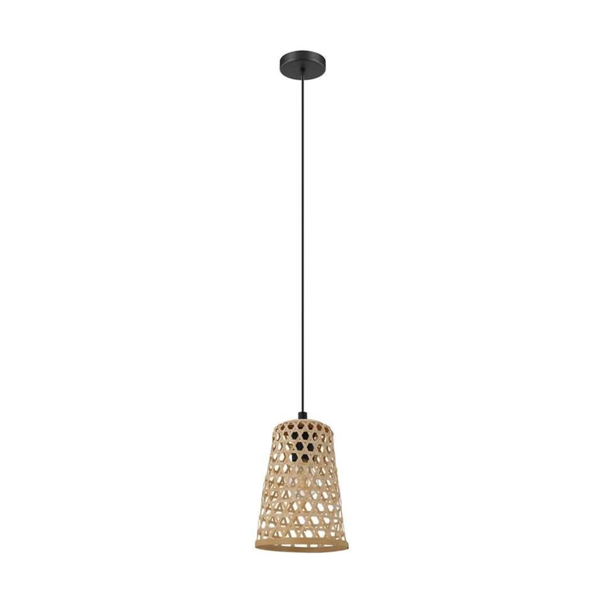 EGLO hanglamp Claverdon Ø18 cm - zwart/houtkleur