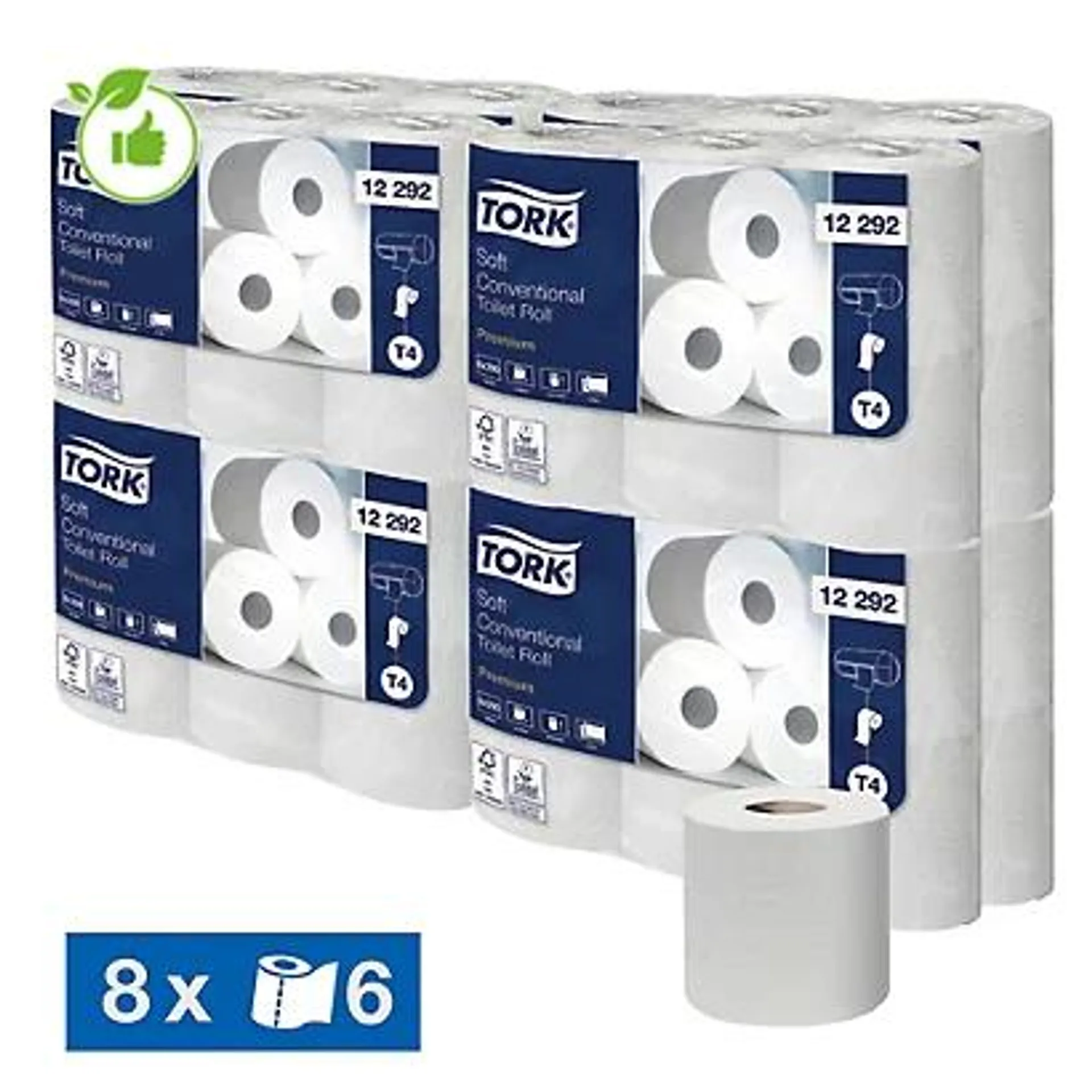 Toiletpapier Tork Premium T4 2-laags, set van 48 rollen