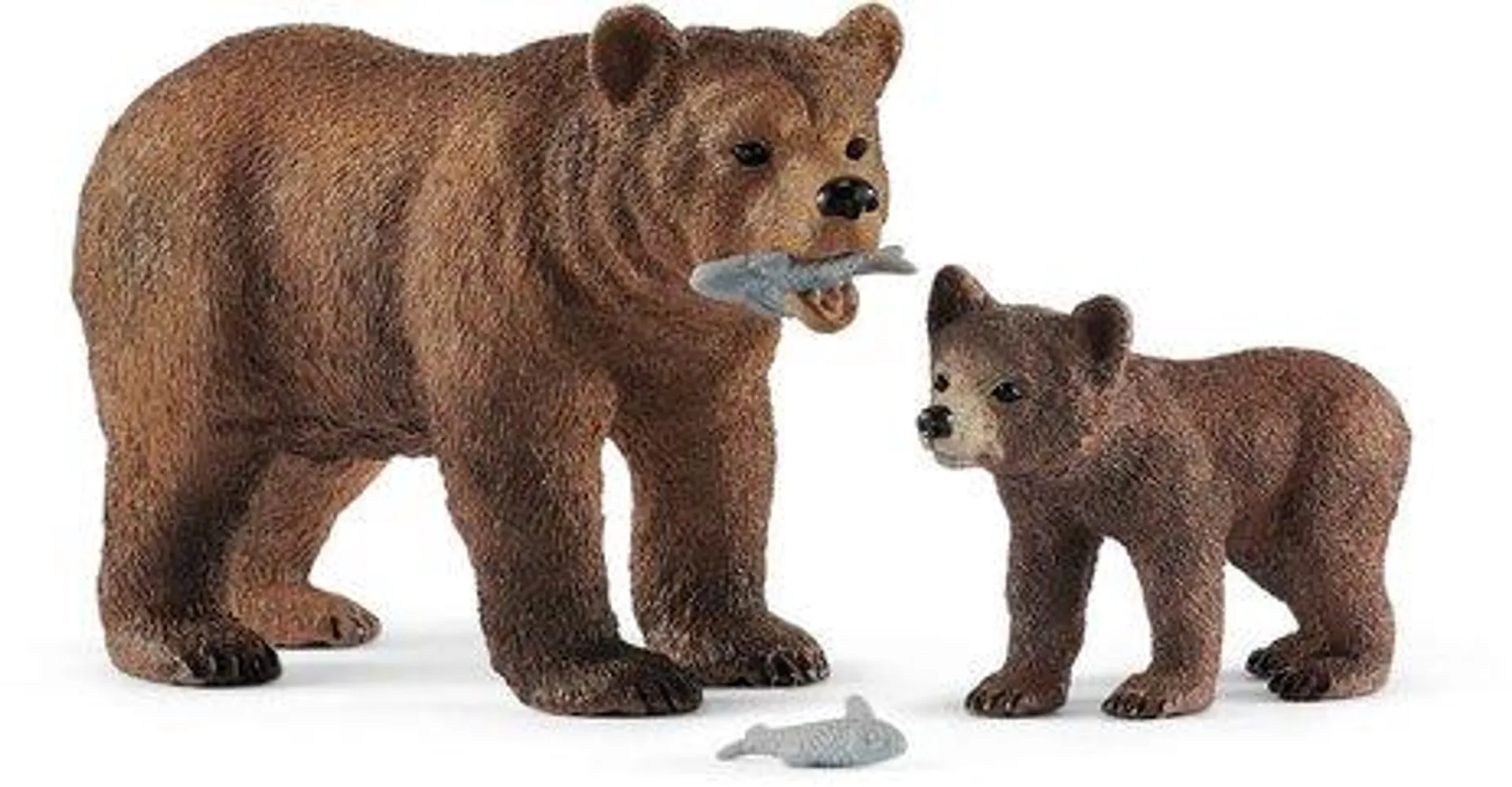 FIGURINES MAMAN GRIZZLY AVEC OURSON