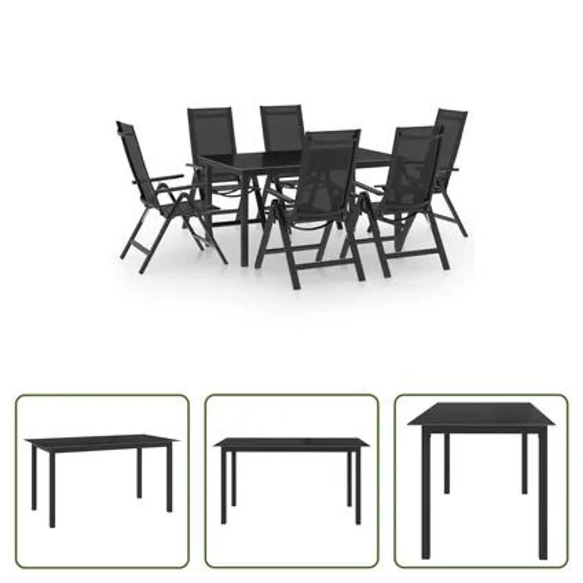 vidaXL Ensemble de salle à manger de jardin 7 pcs Aluminium Anthracite