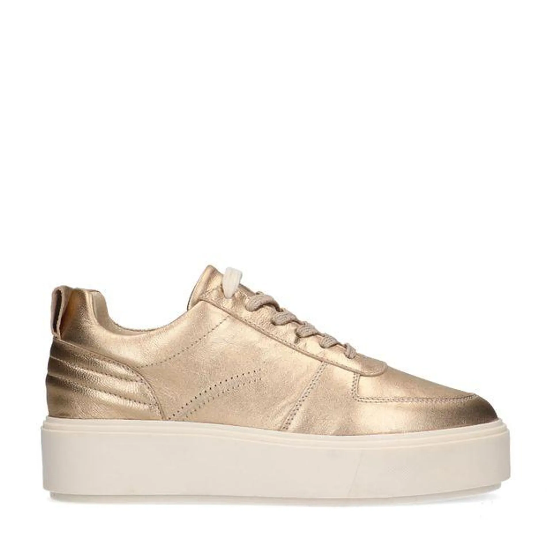 Gouden metallic leren sneakers