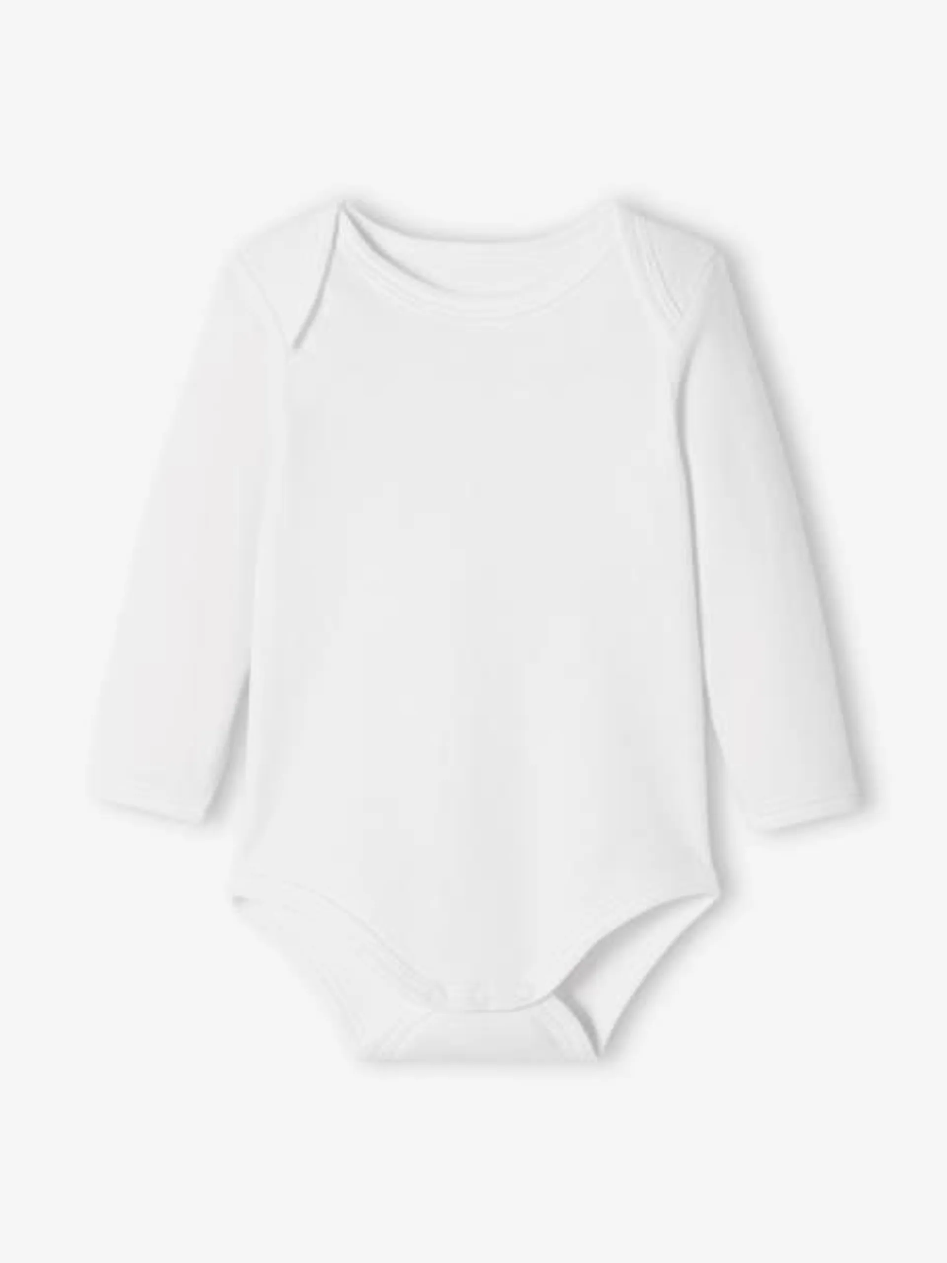 Lot de 5 bodies bébé manches longues ouverture US BASICS - lot blanc