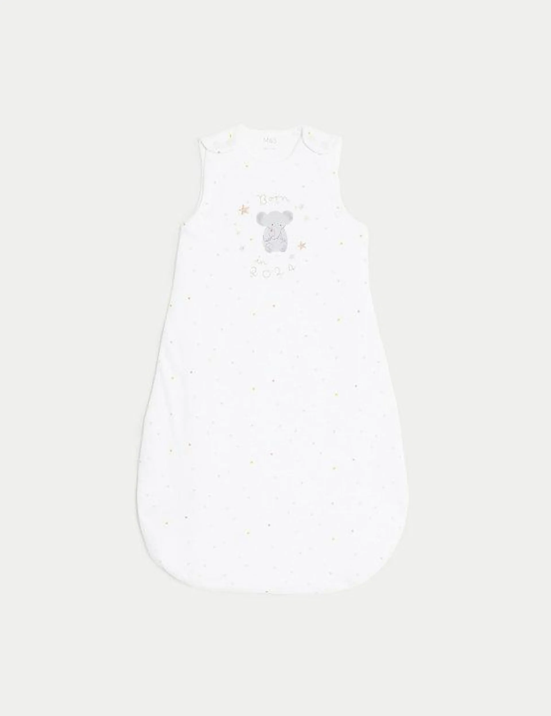 Pure Cotton Born In 2024 2.5 Tog Sleeping Bag (0-18 Mths)