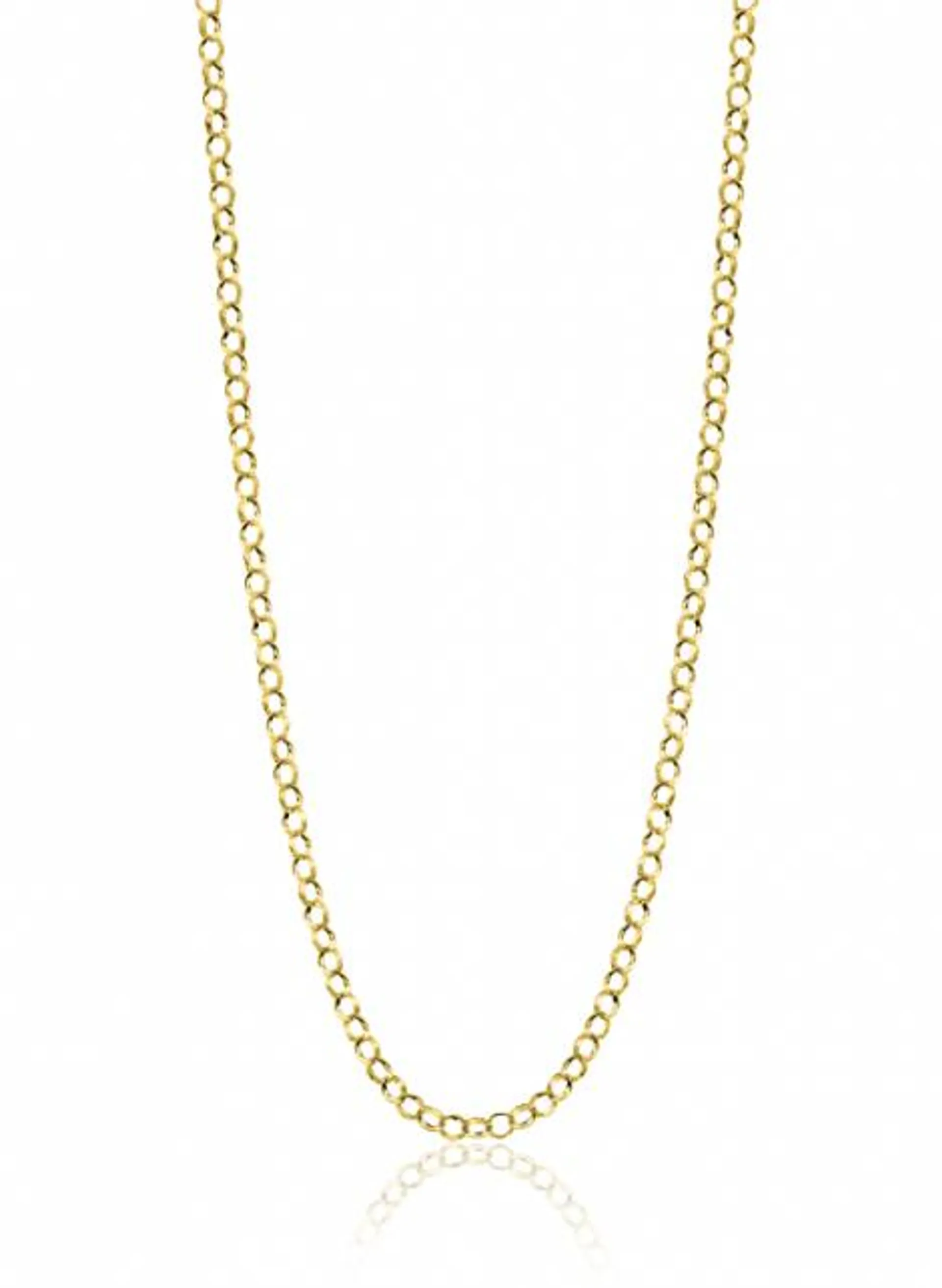 ZINZI Gold 14 krt gouden jasseron ketting 2,2mm breed 43-45cm ZGC441