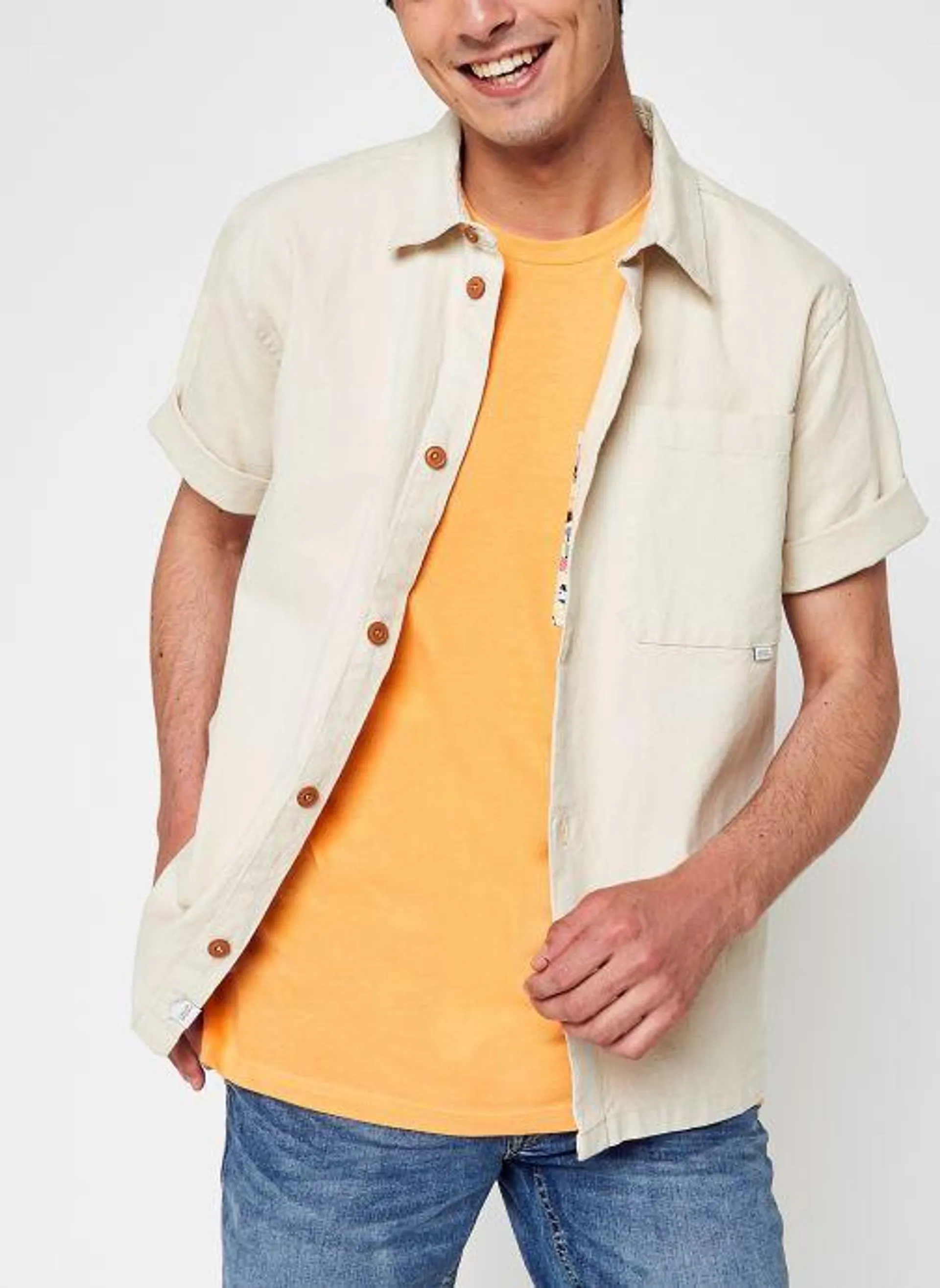 Alvin Cotton Linen Relaxed Shirt - Beige