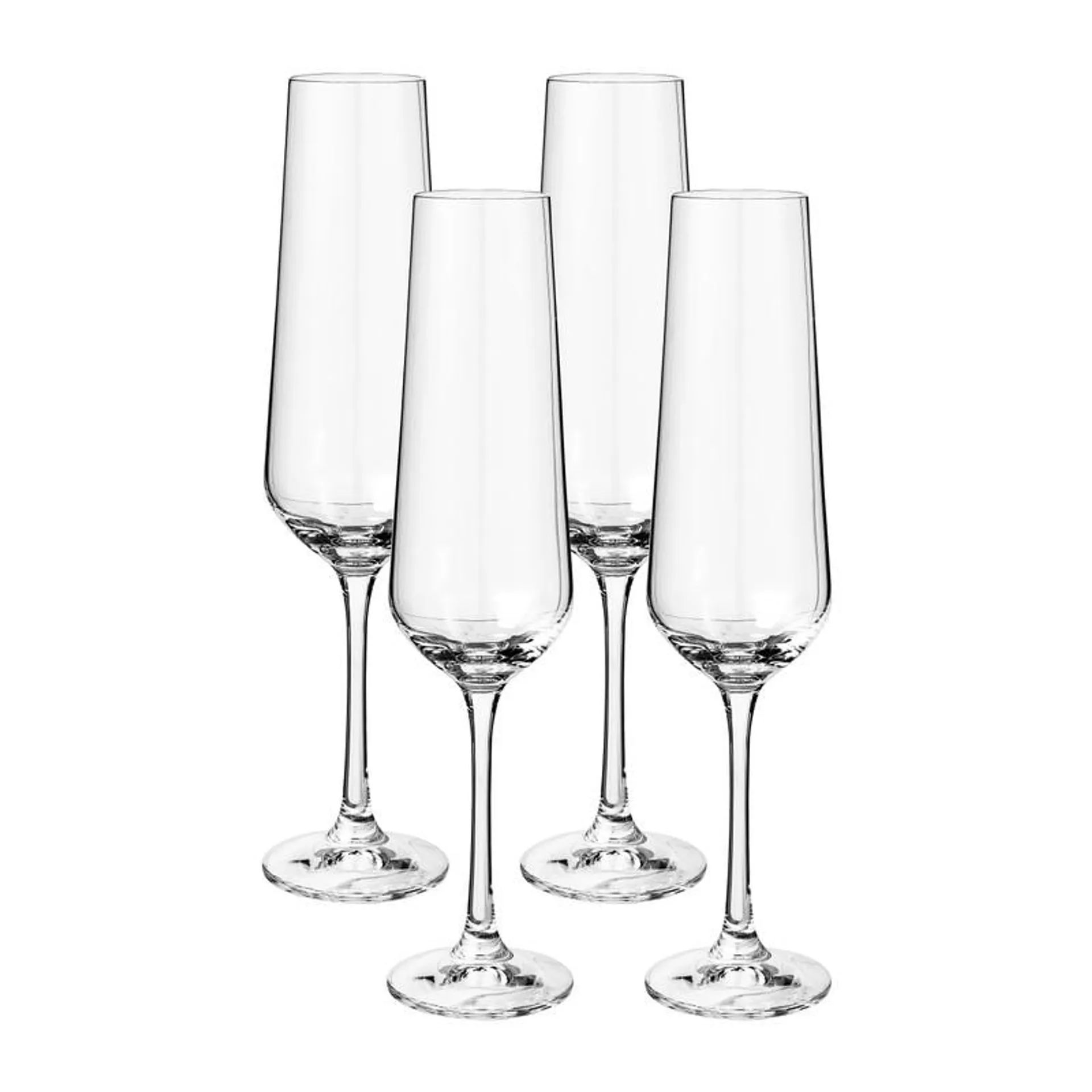 Champagneglazen kristal - 200 ml - set van 4