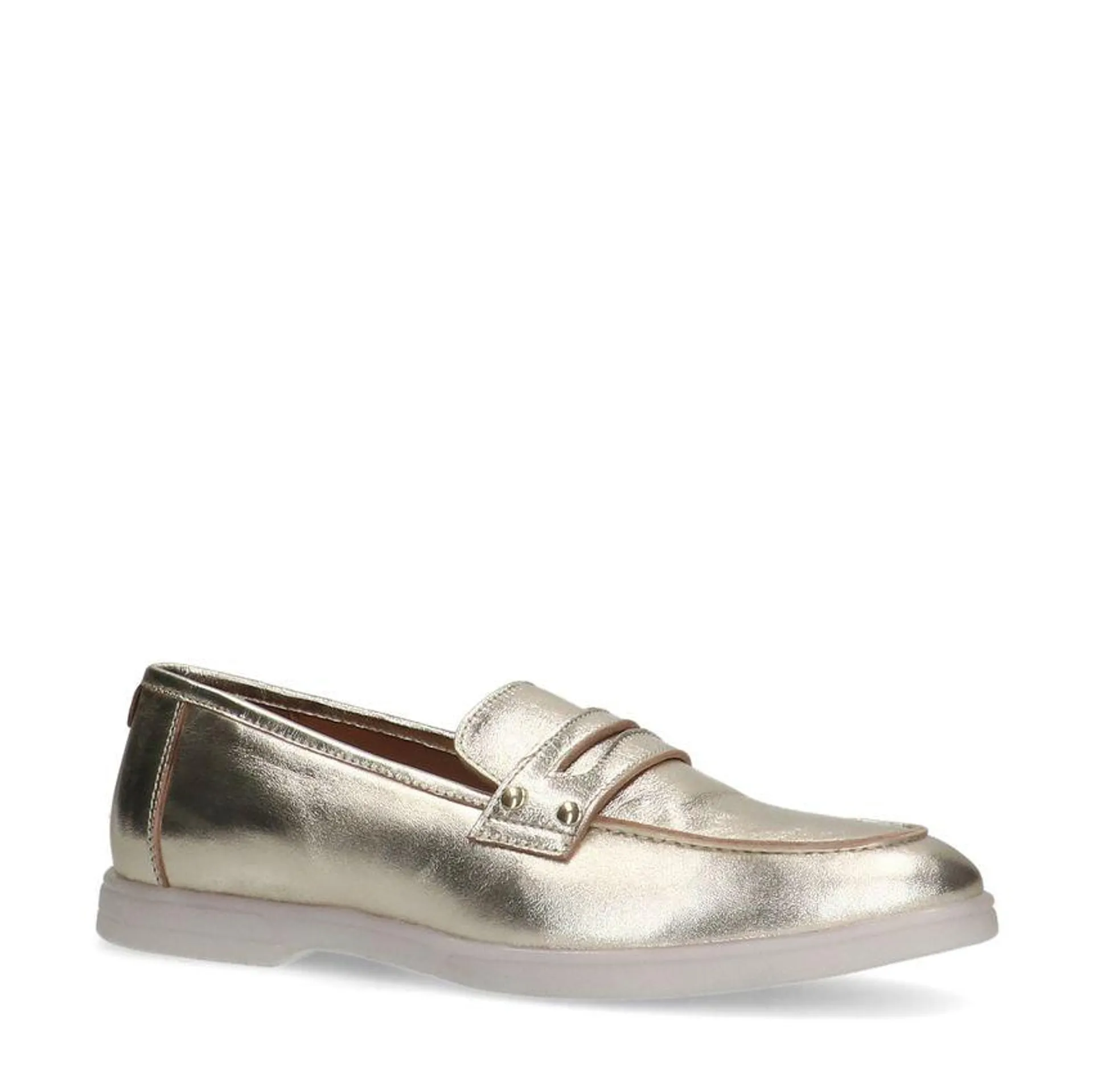 Metallic gouden leren loafers