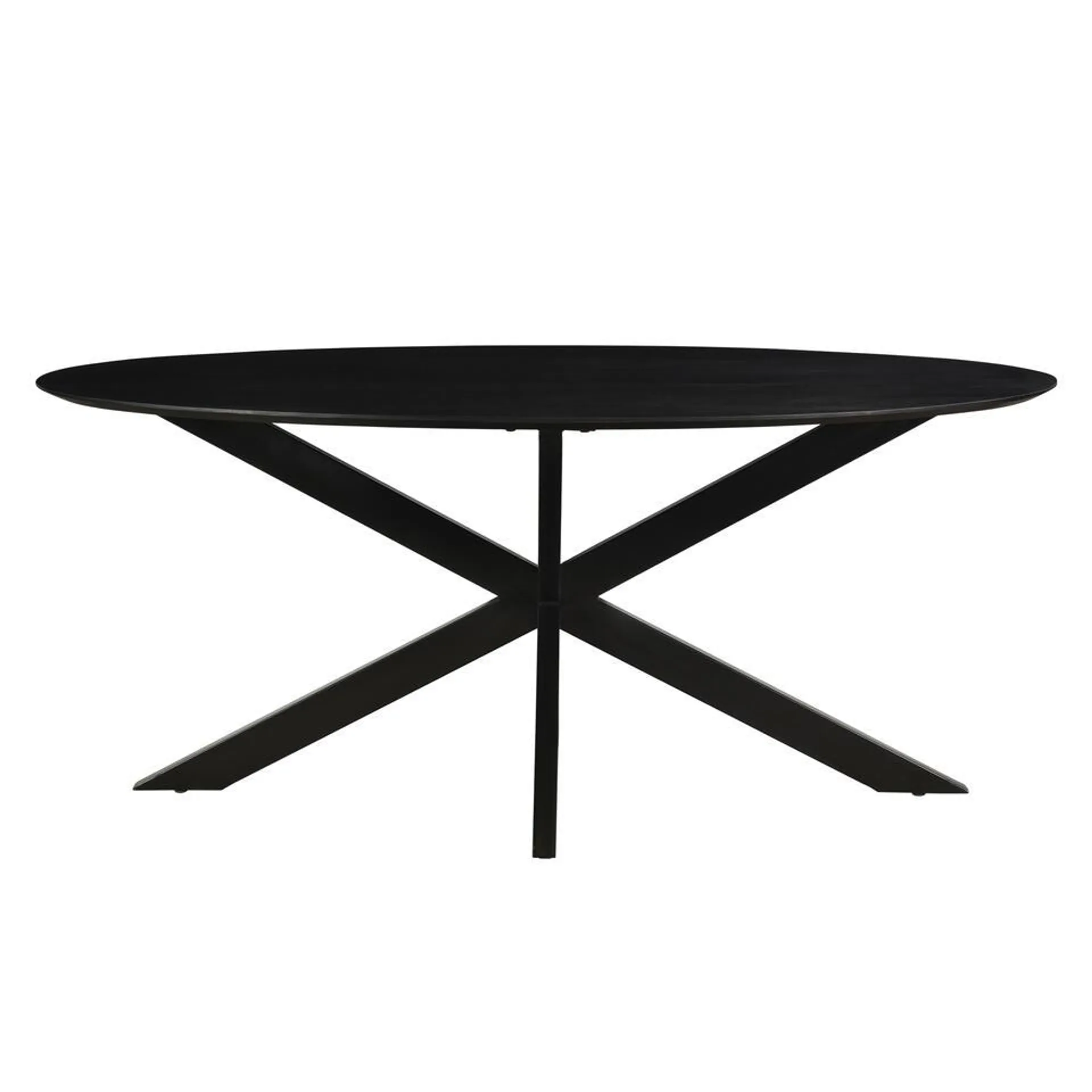 Livingfurn - Eetkamertafel Oslo Oval Black 160 cm - Mangohout