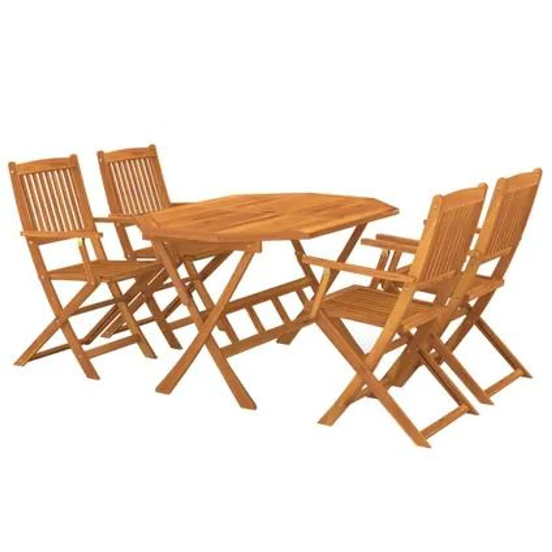 vidaXL Mobilier à dîner de jardin 5 pcs Bois d'acacia solide