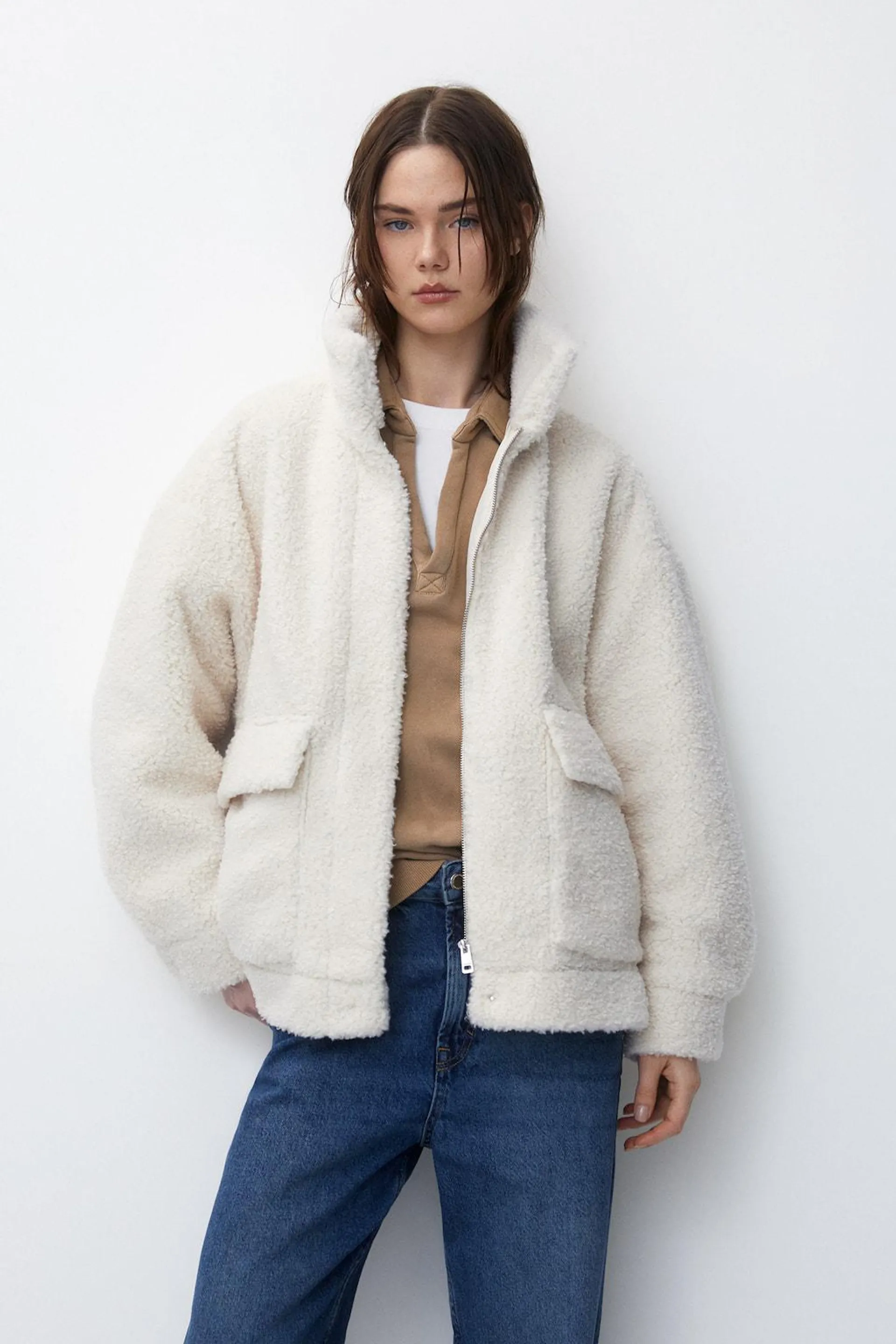 FAUX SHEARLING JACKET WITH POCKETS