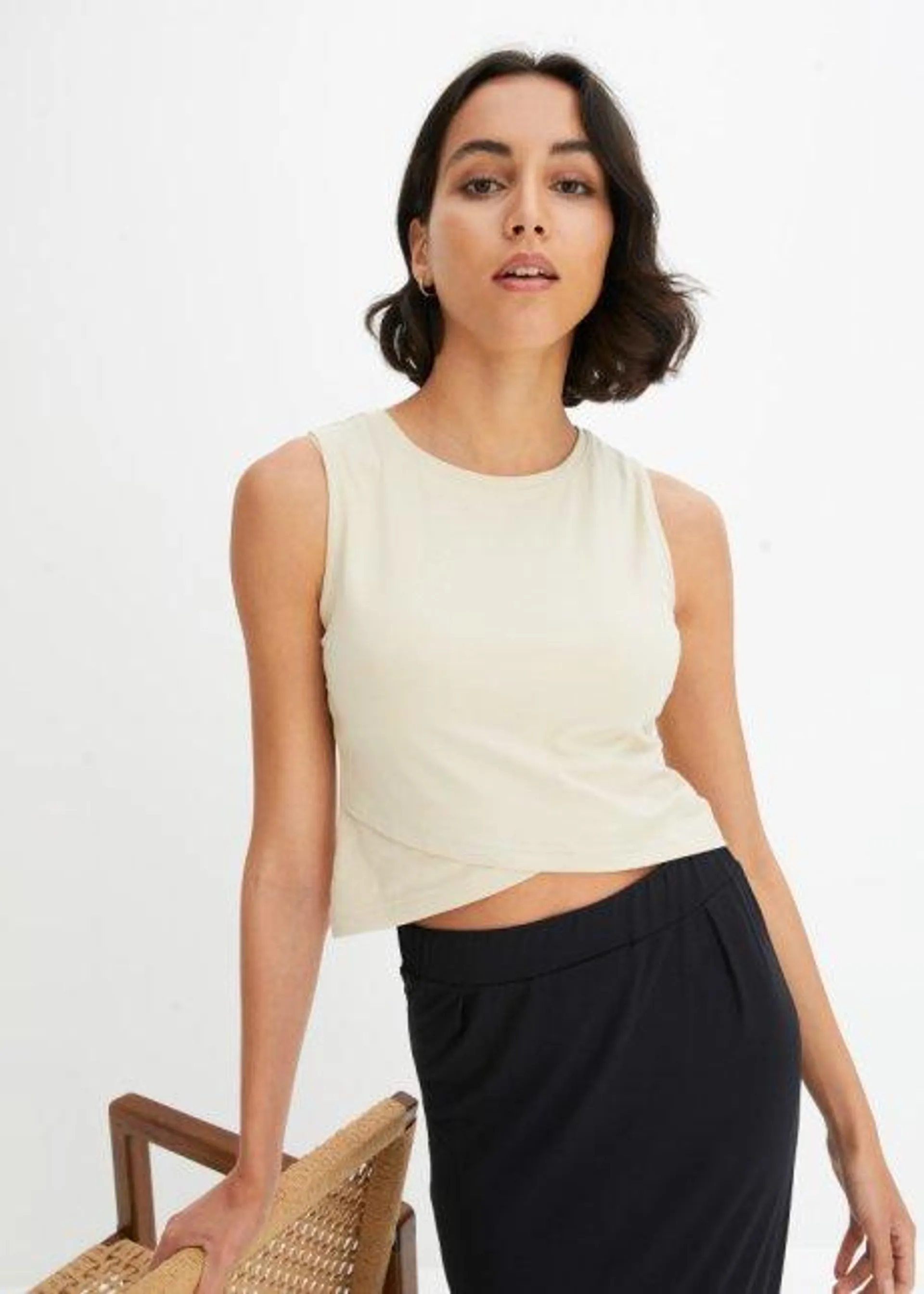 Crop top en coton stretch