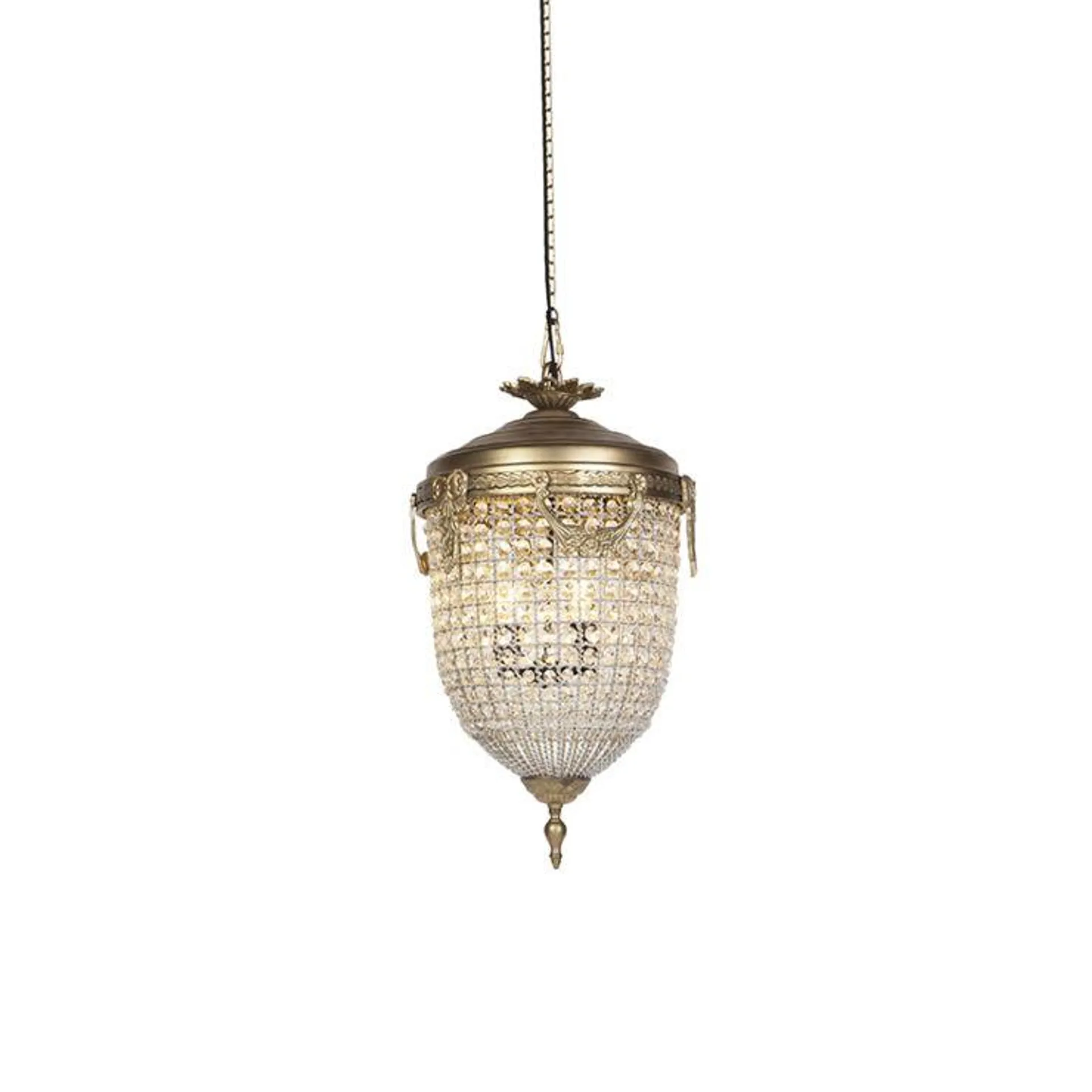 Art Deco hanglamp kristal met goud 40 cm - Cesar