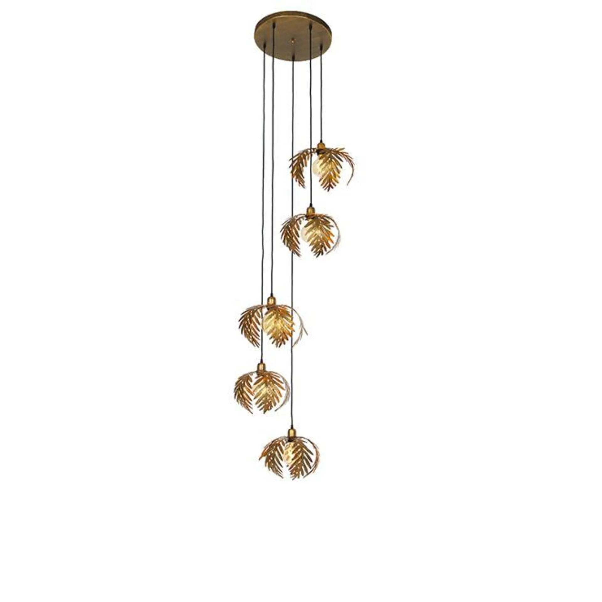 Vintage hanglamp messing 5-lichts - Botanica