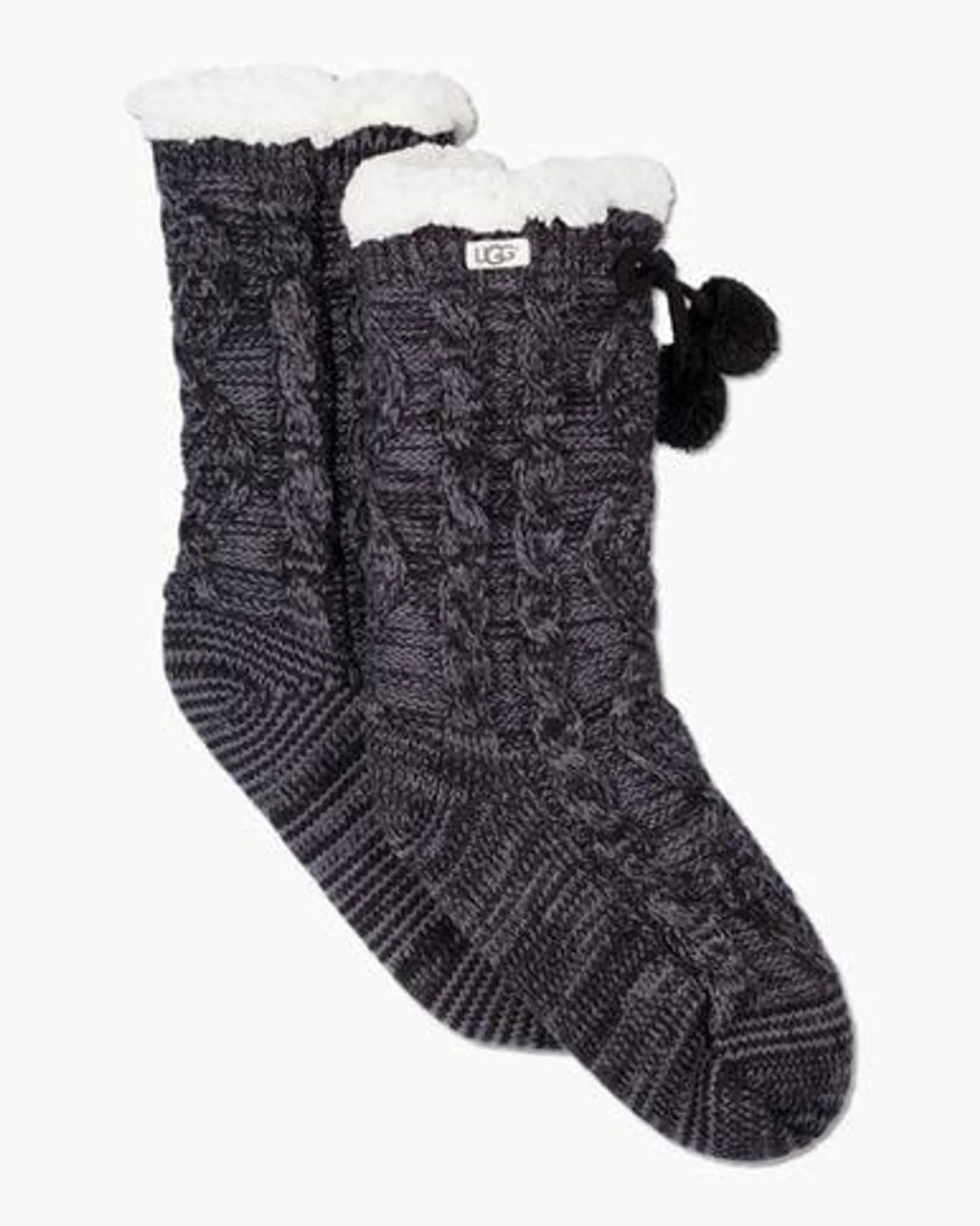 Ugg Laila Bow Fleece Lined Sock Grijs Damessokken