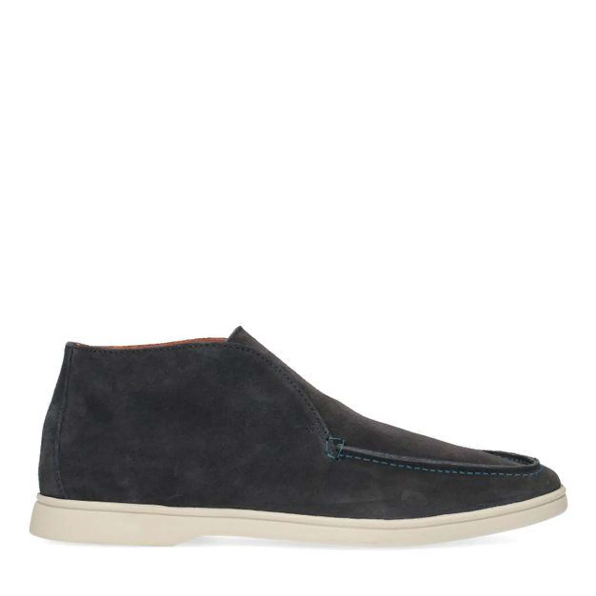 Blauwe suède loafers