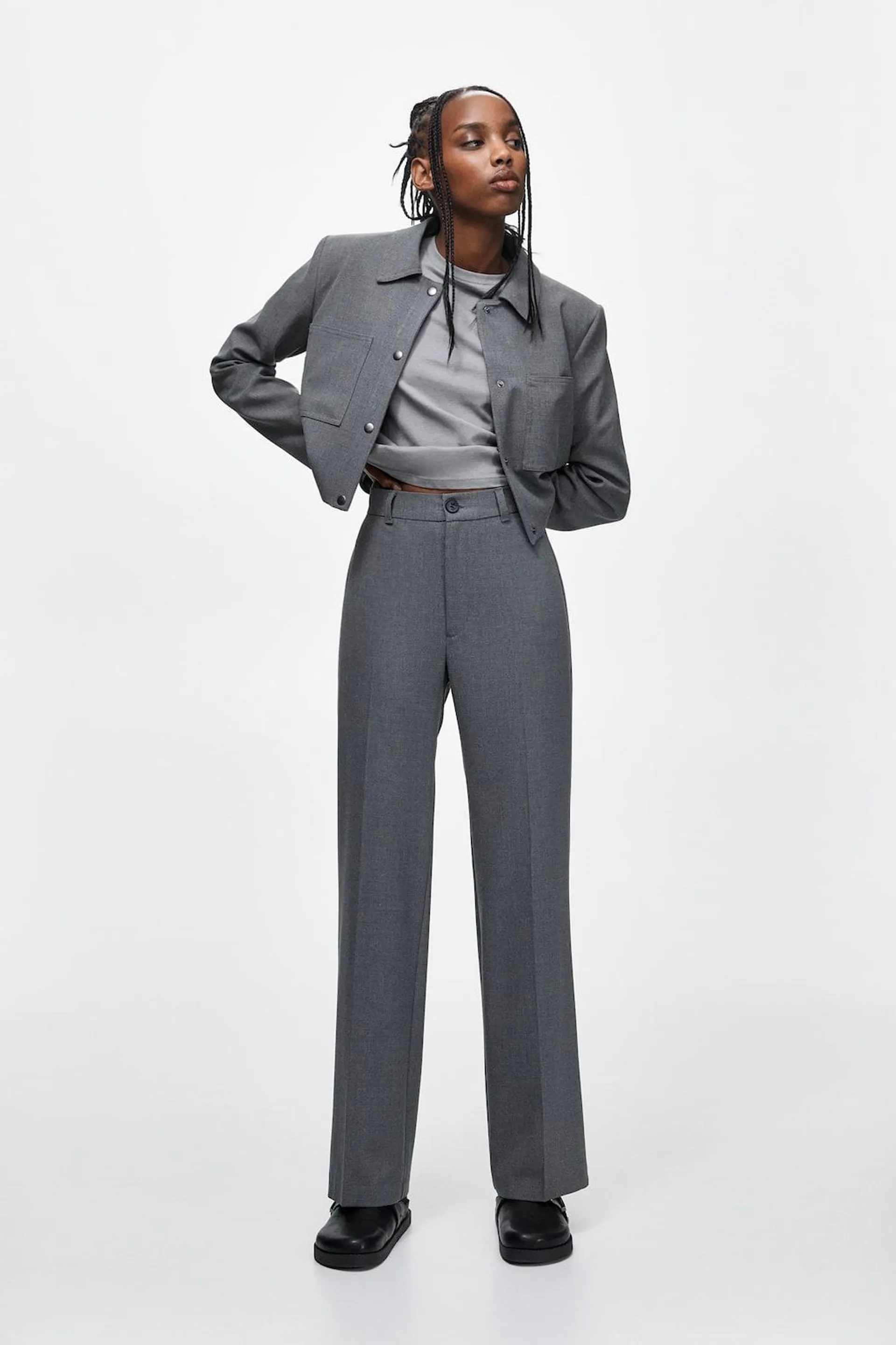 SMART STRAIGHT-LEG TROUSERS