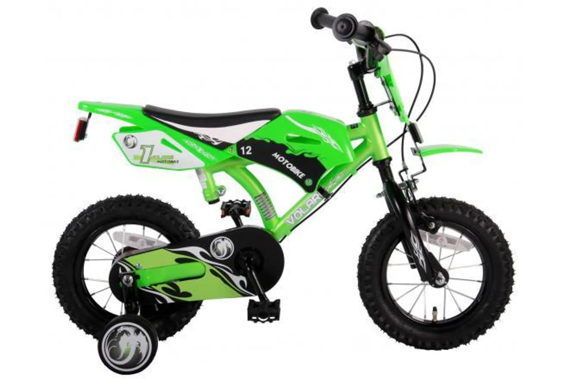 Volare Motorbike Kinderfiets - Jongens - 12 inch - Groen - Twee handremmen