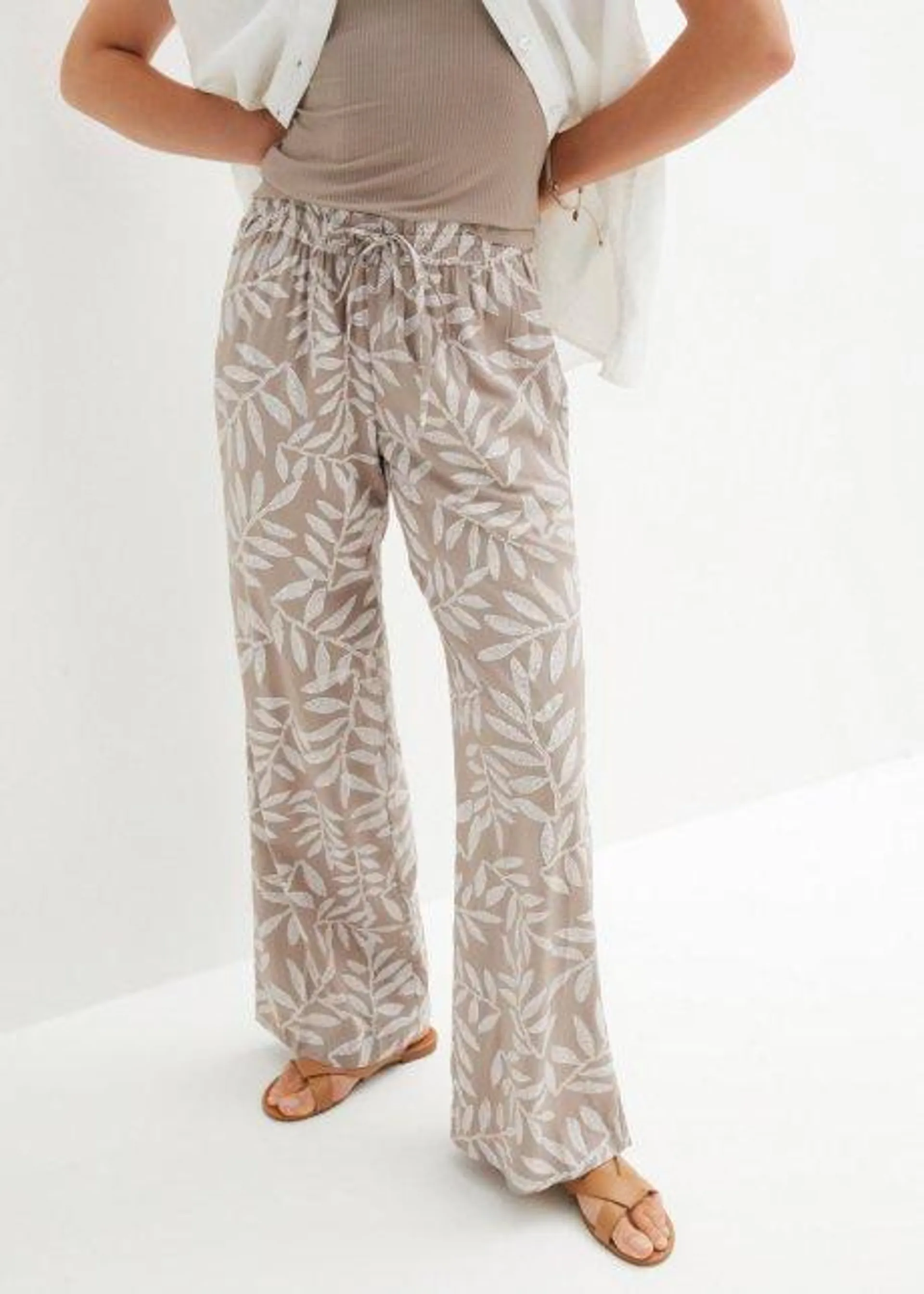 Pantalon palazzo imprimé en viscose