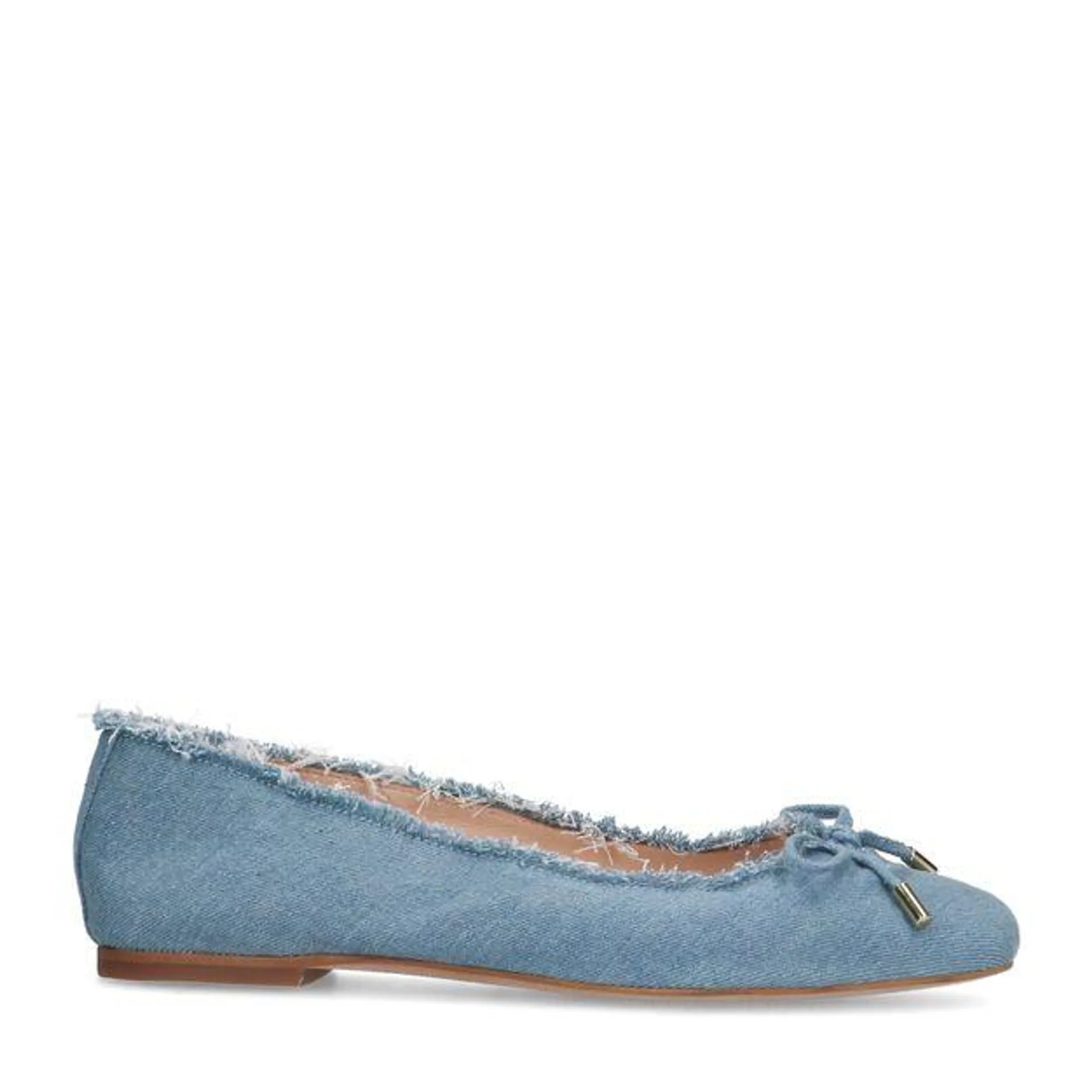 Denim ballerina's met strik