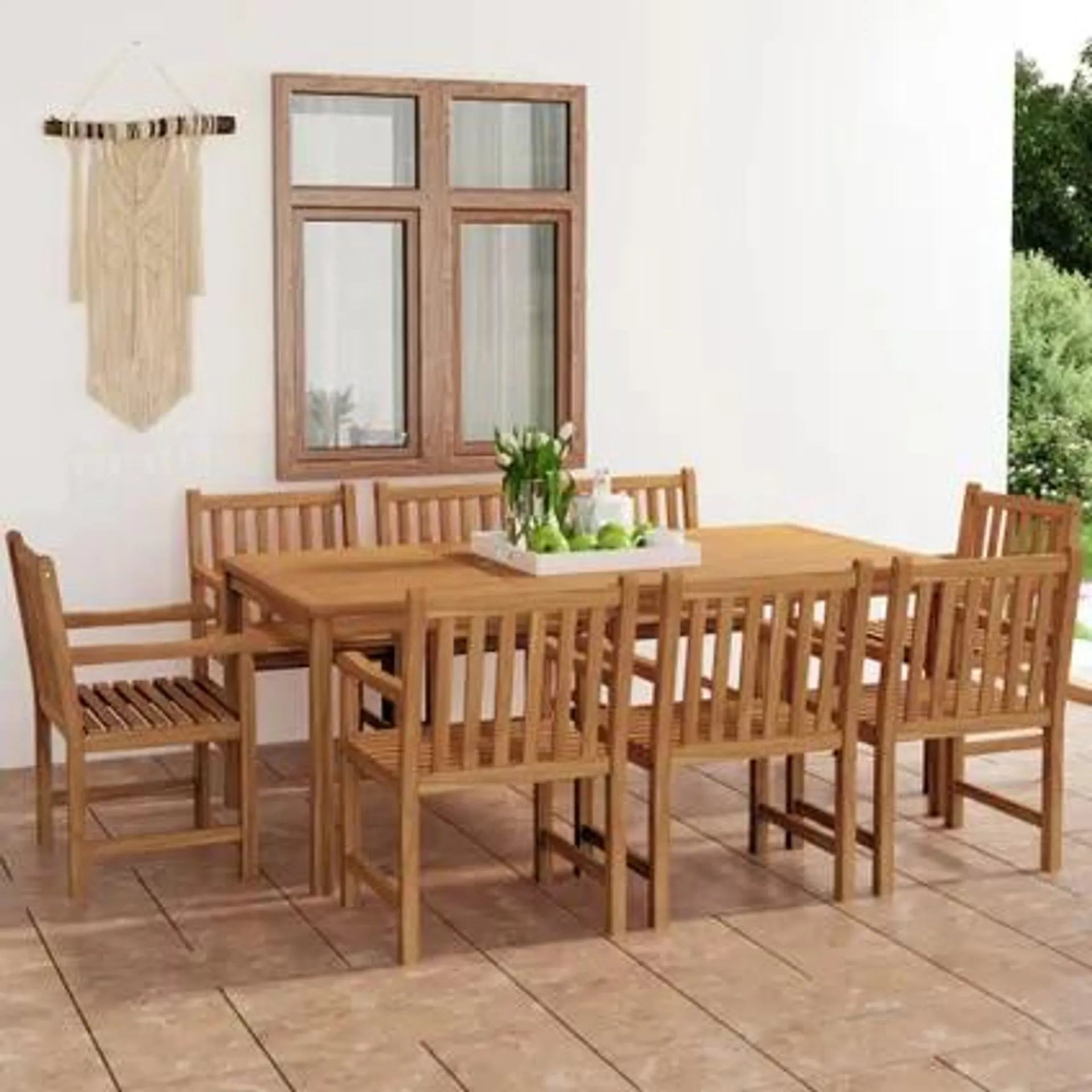 vidaXL Ensemble de salle à manger de jardin 9 pcs Bois de teck