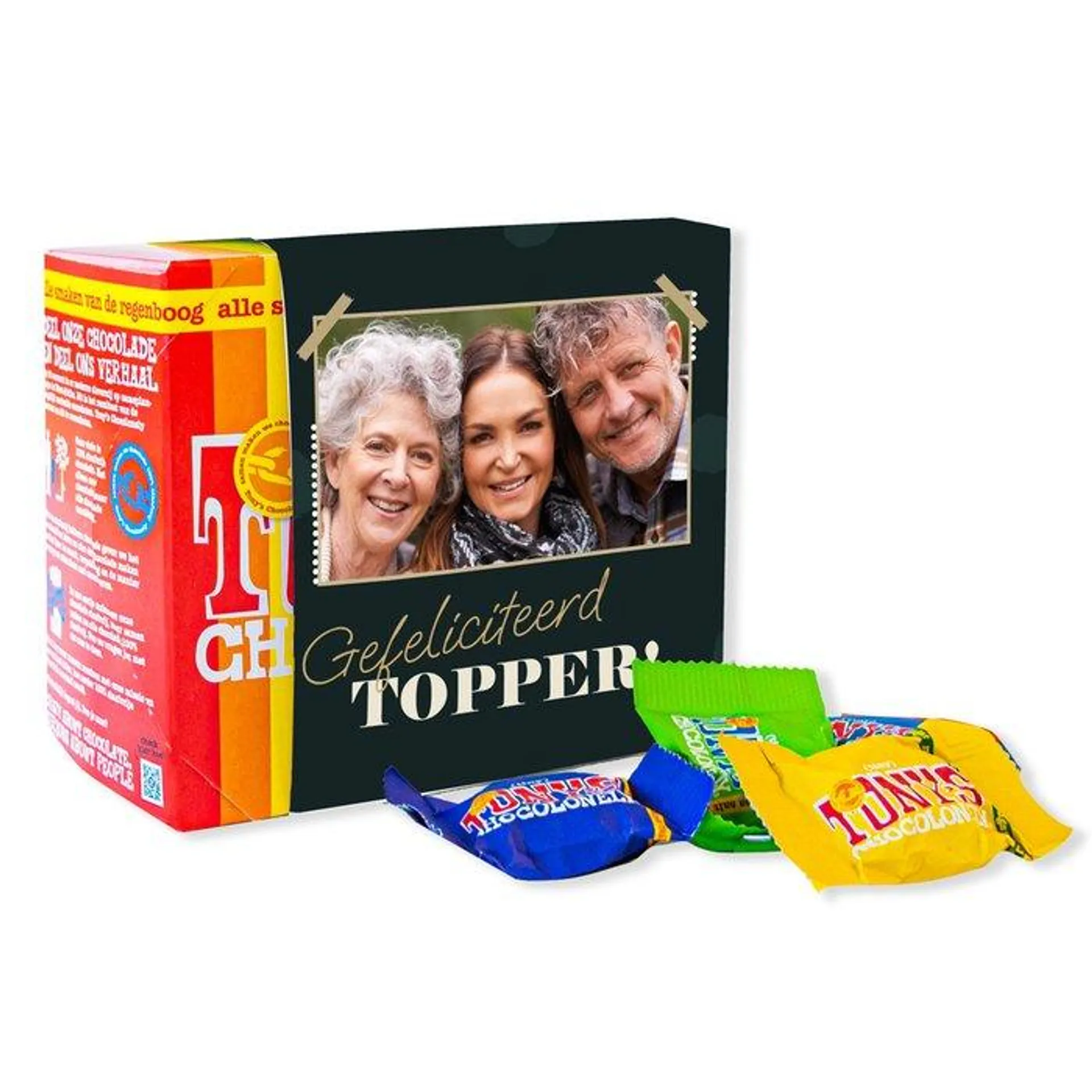 Tony's Chocolonely | Tiny Tony's | Gefeliciteerd TOPPER! met eigen foto | 200g