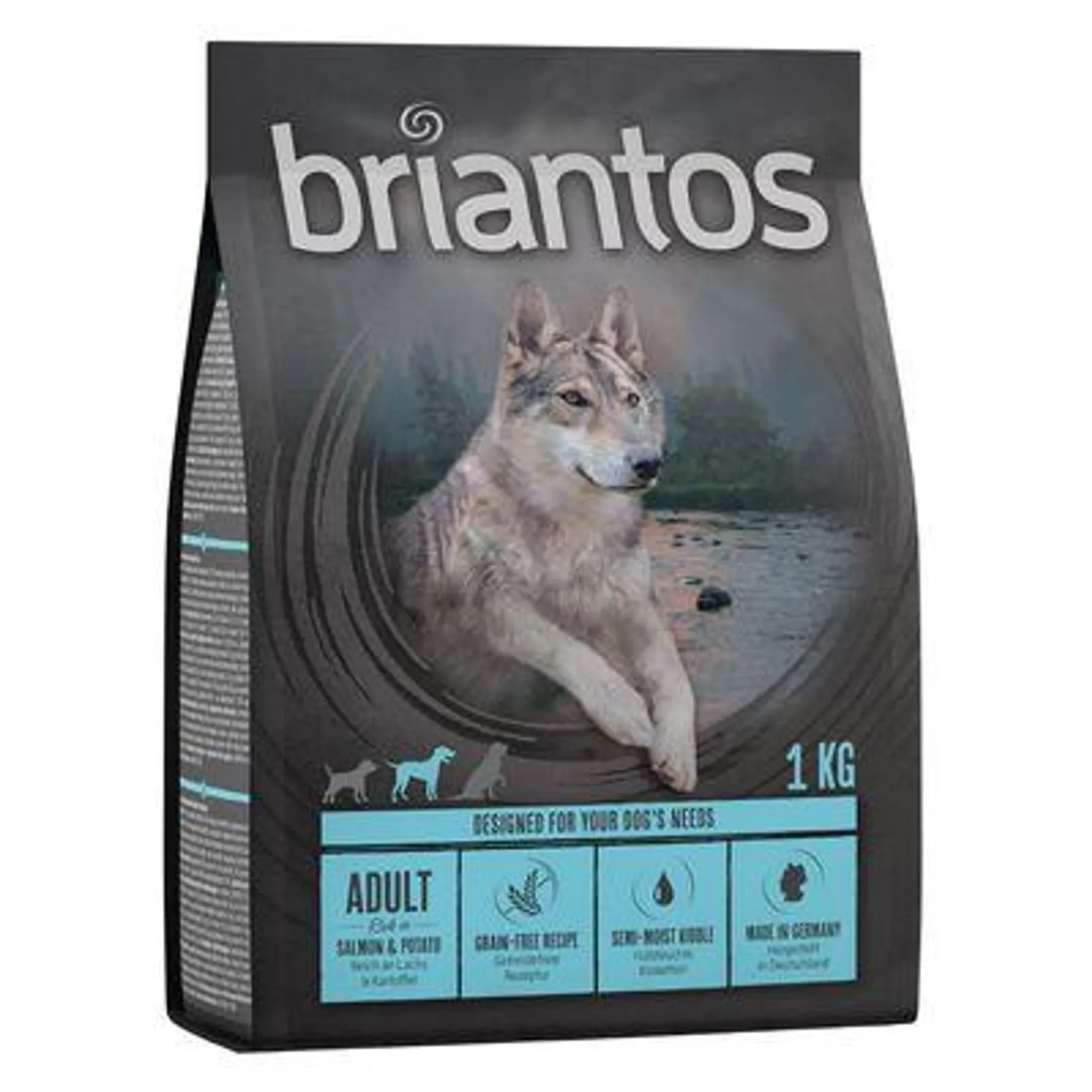 Briantos 1 kg ração sem cereais para cães a preço especial!