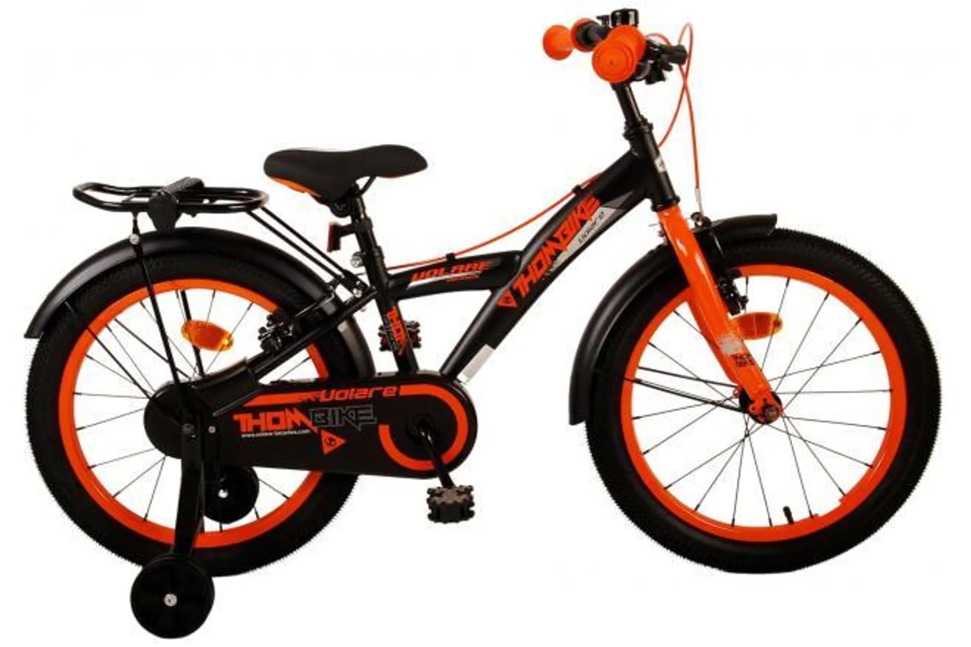 Volare Thombike Kinderfiets - Jongens - 18 inch - Zwart Oranje - Twee handremmen