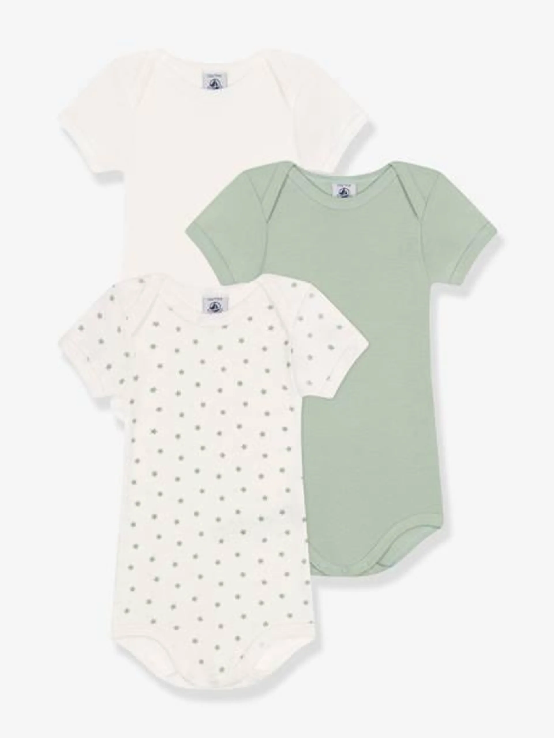 Lot 3 bodies manches courtes PETIT BATEAU