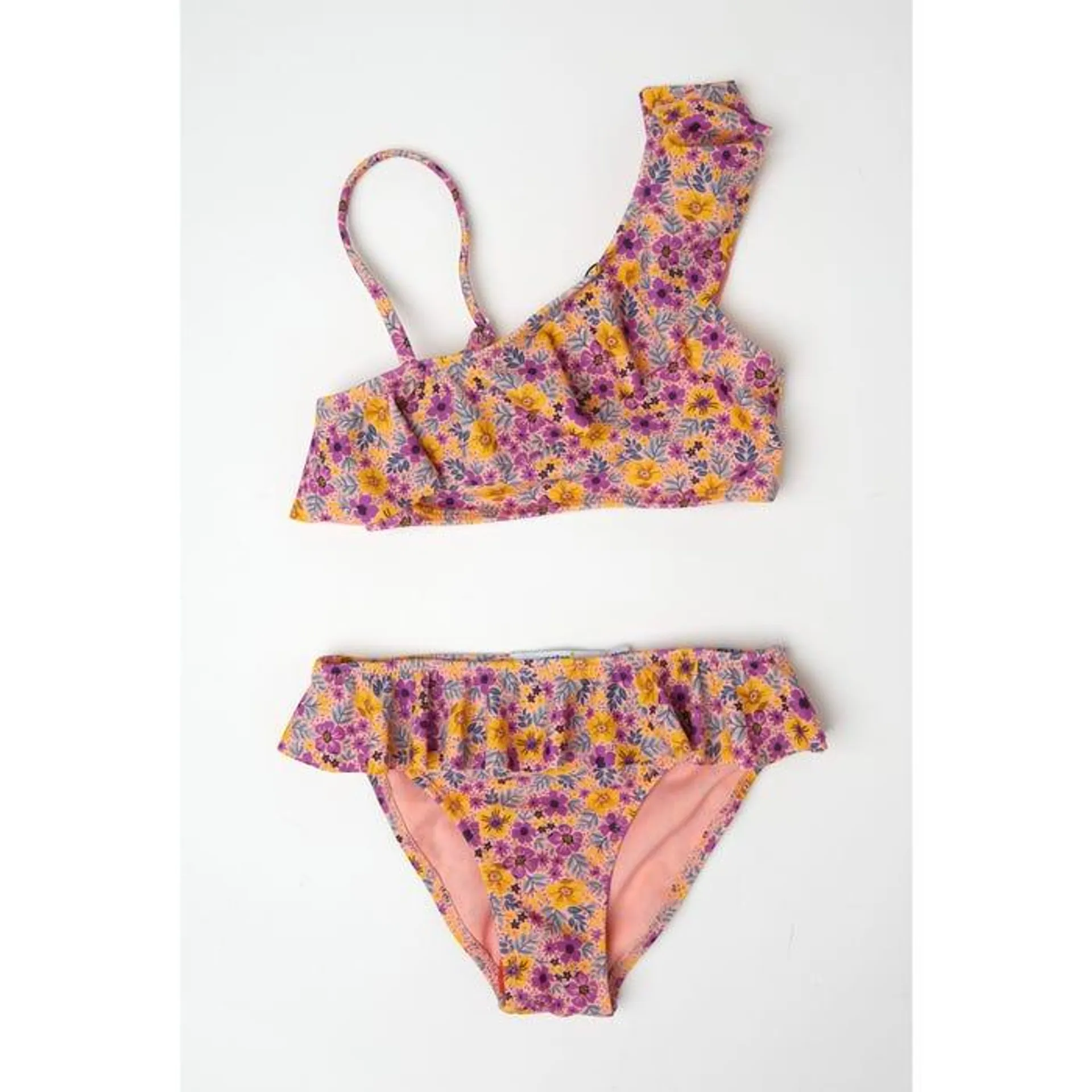 Kids bikini asymmetrisch bloemen