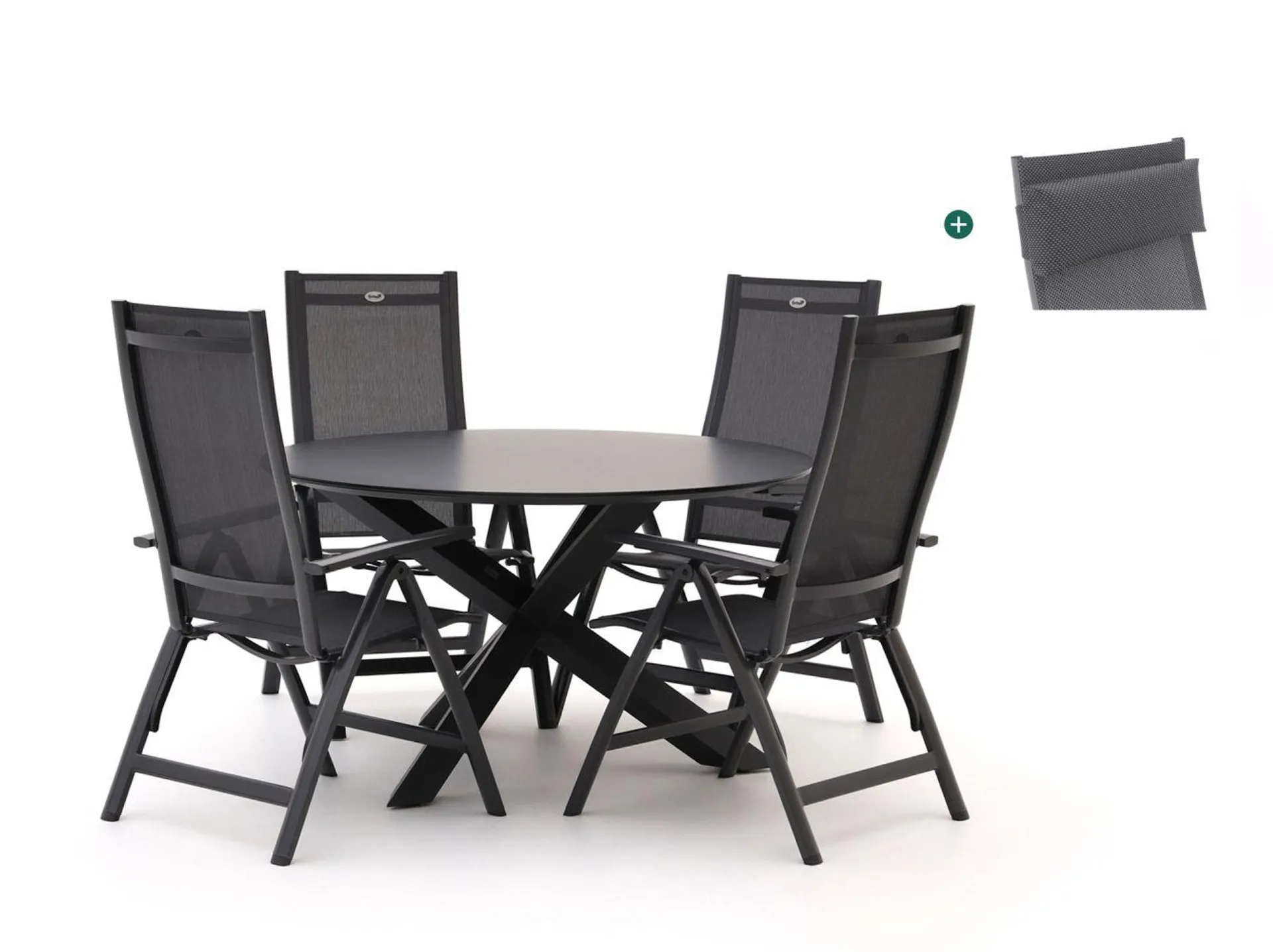 Hartman Troy/Ferrone Ø 130cm dining tuinset 5-delig verstelbaar