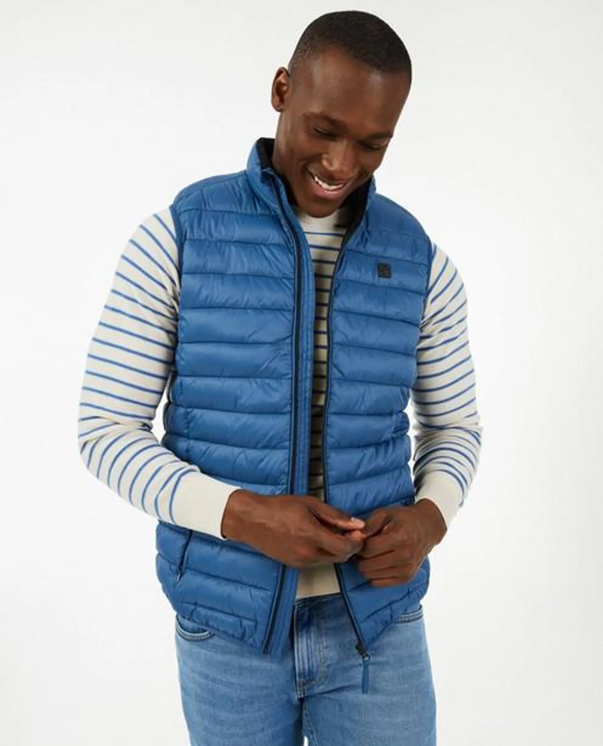 Blauwe bodywarmer