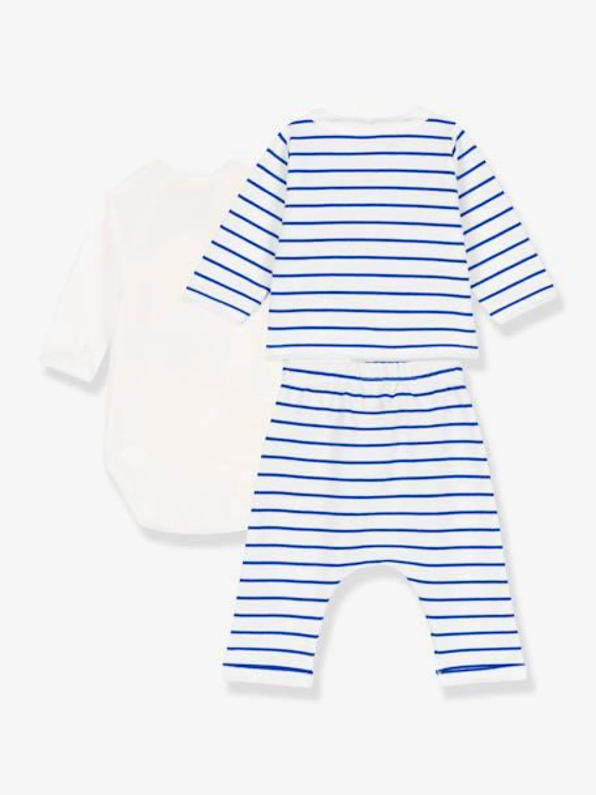 Ensemble 3 pièces en molleton léger PETIT BATEAU - blanc