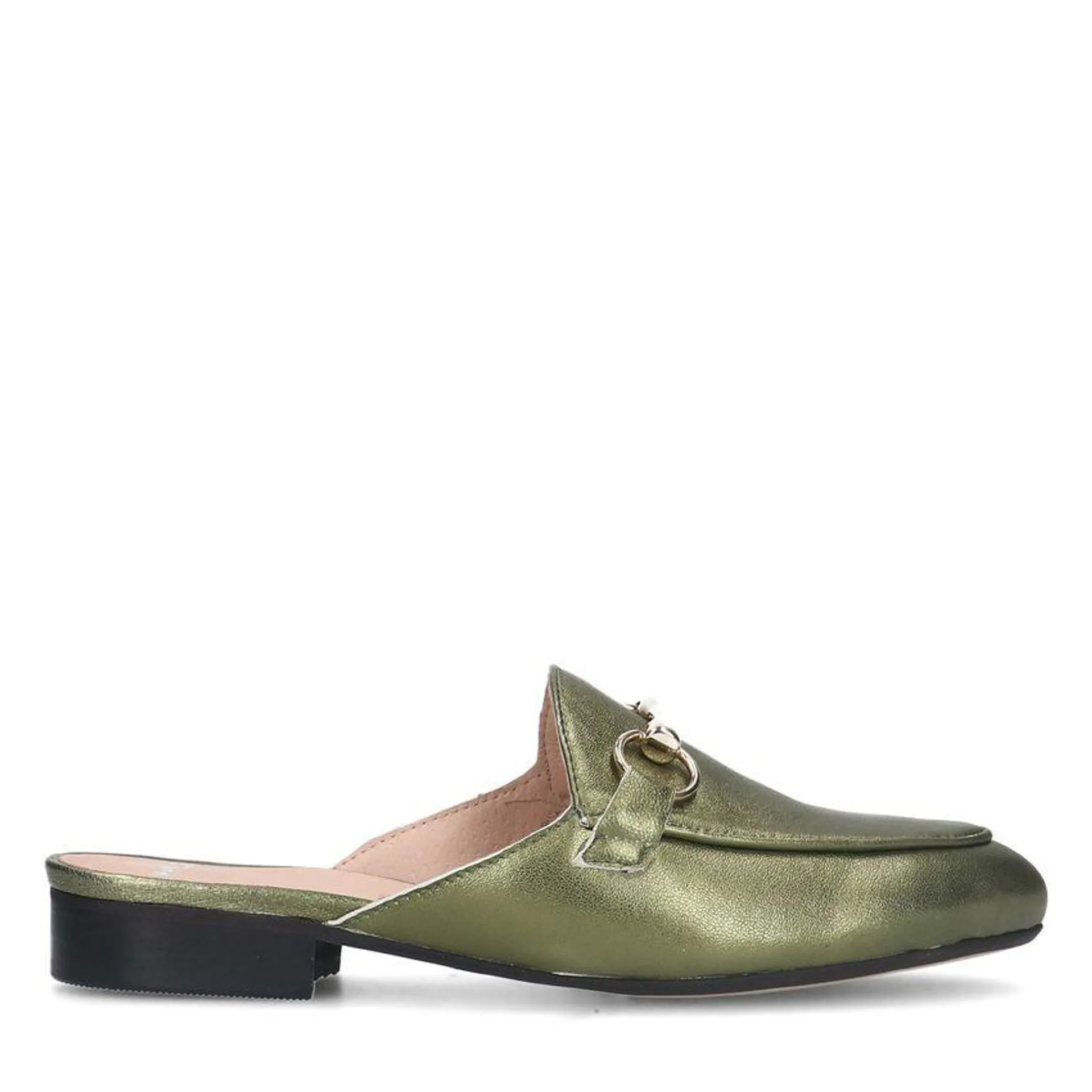 Groene metallic leren muiltjes